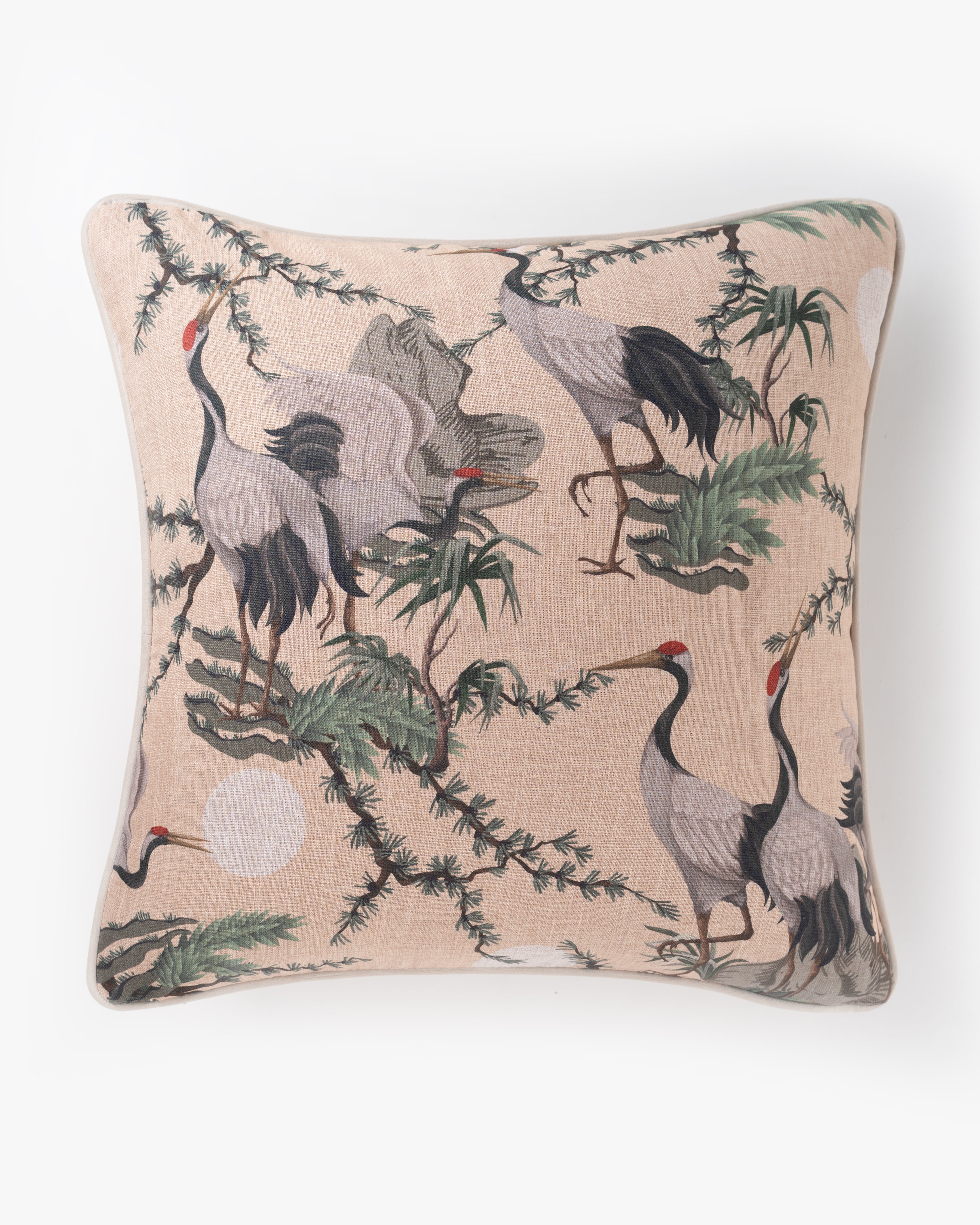 Red crested heron cushion