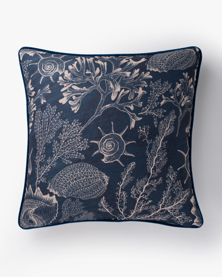 Navy Coral Cushion
