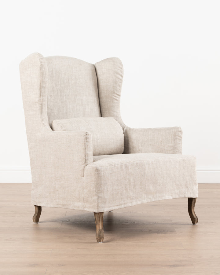 Marie Slipcover Wingback Chair | Linen
