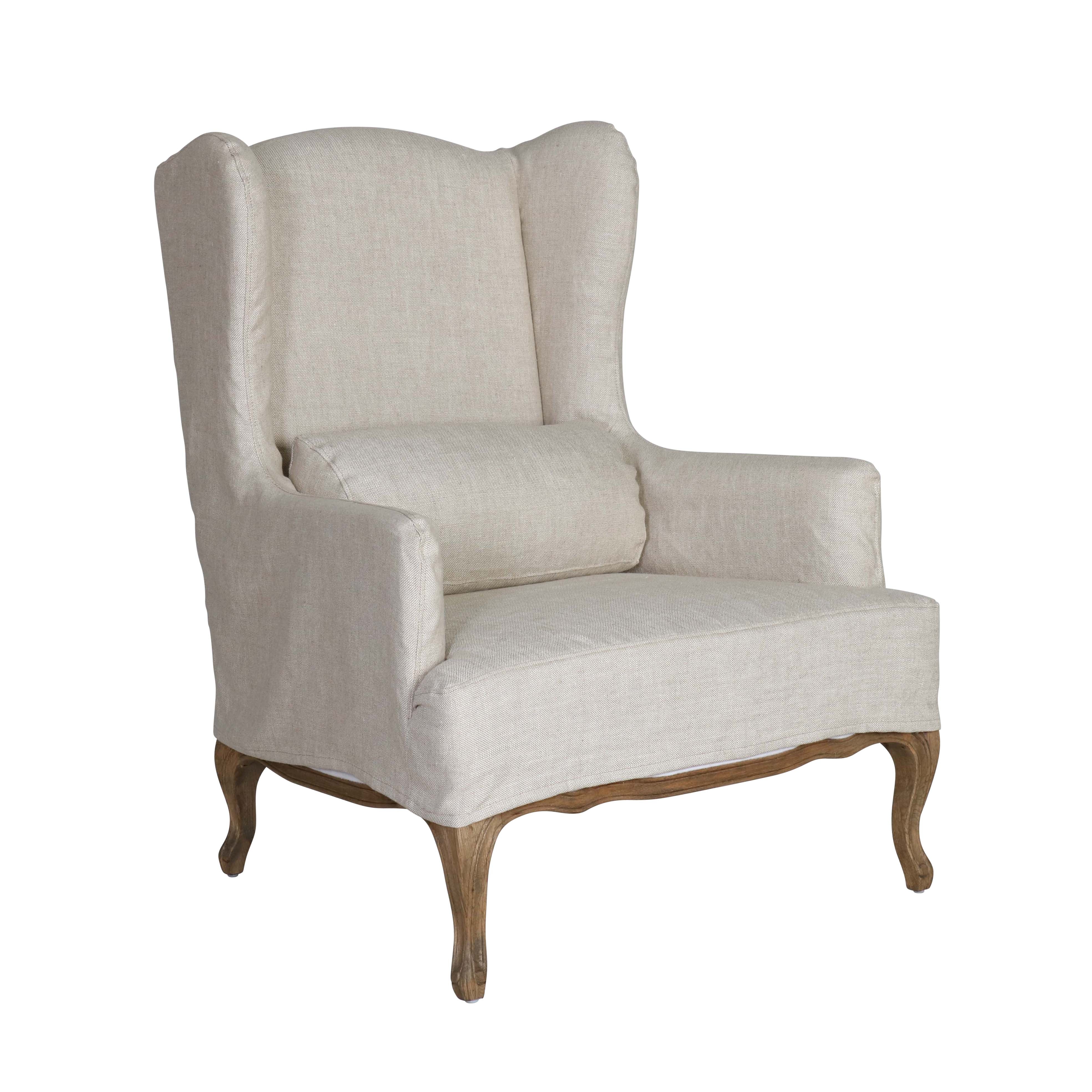Marie Slipcover Wingback Chair | Linen