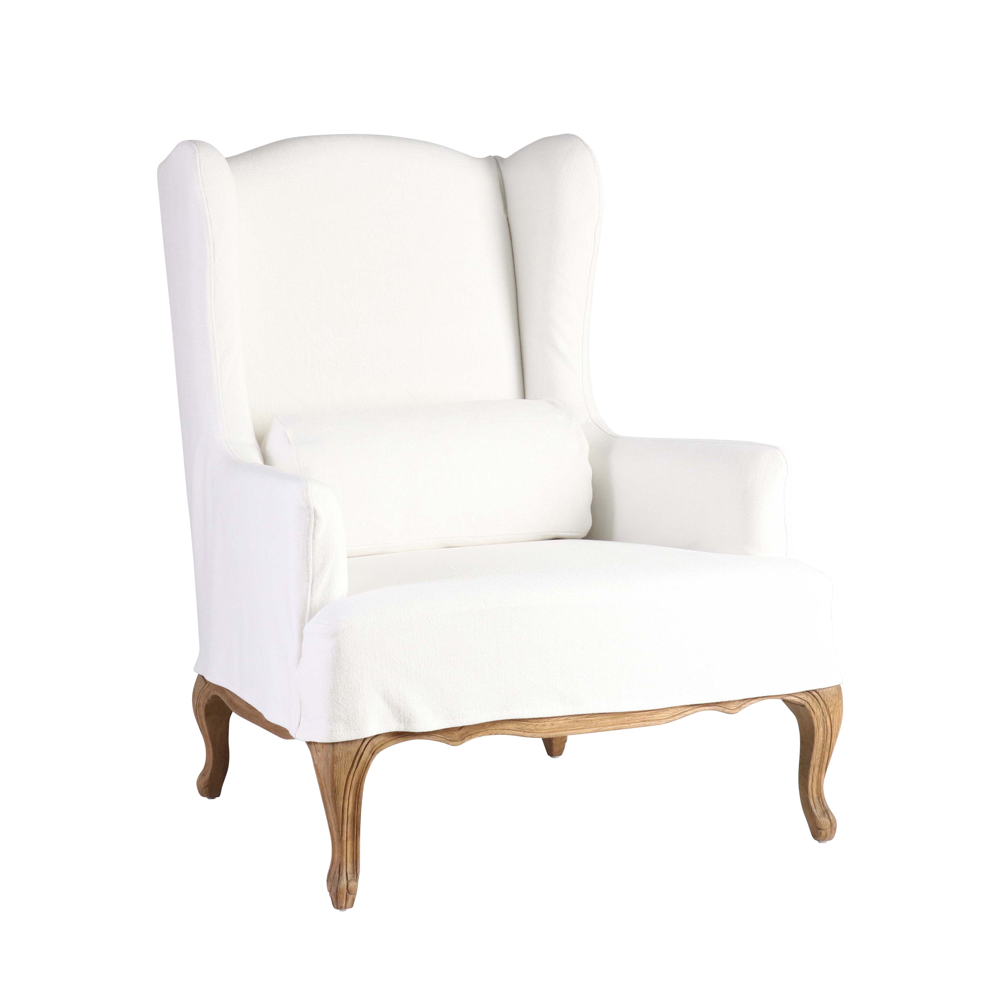Marie Slipcover Wingback Chair | Cream