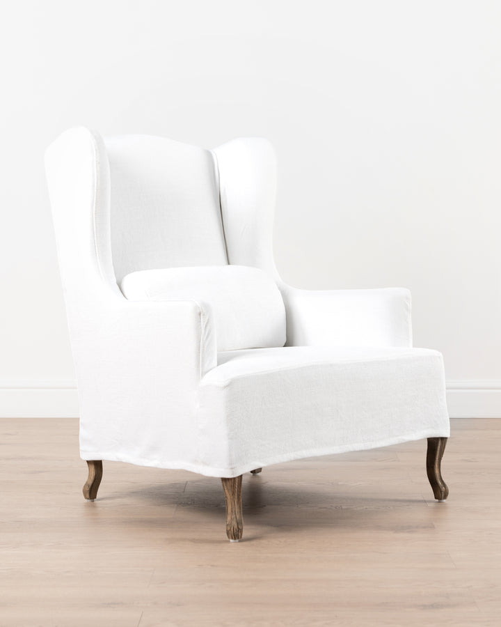 Marie Slipcover Wingback Chair | Cream