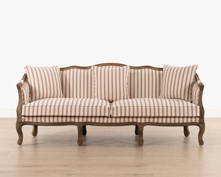 Bergere Sofa | Red Stripe