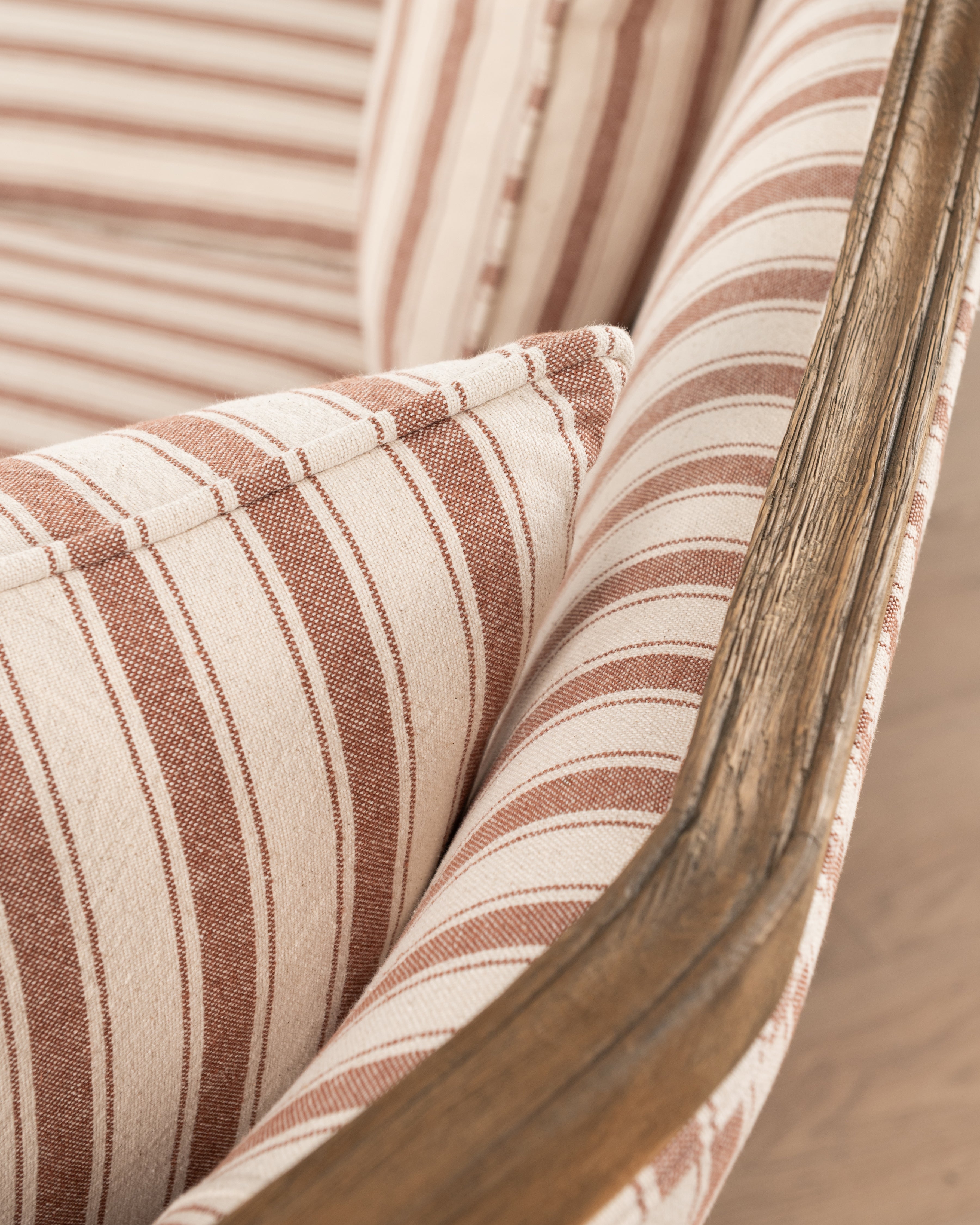 Bergere Sofa | Red Stripe