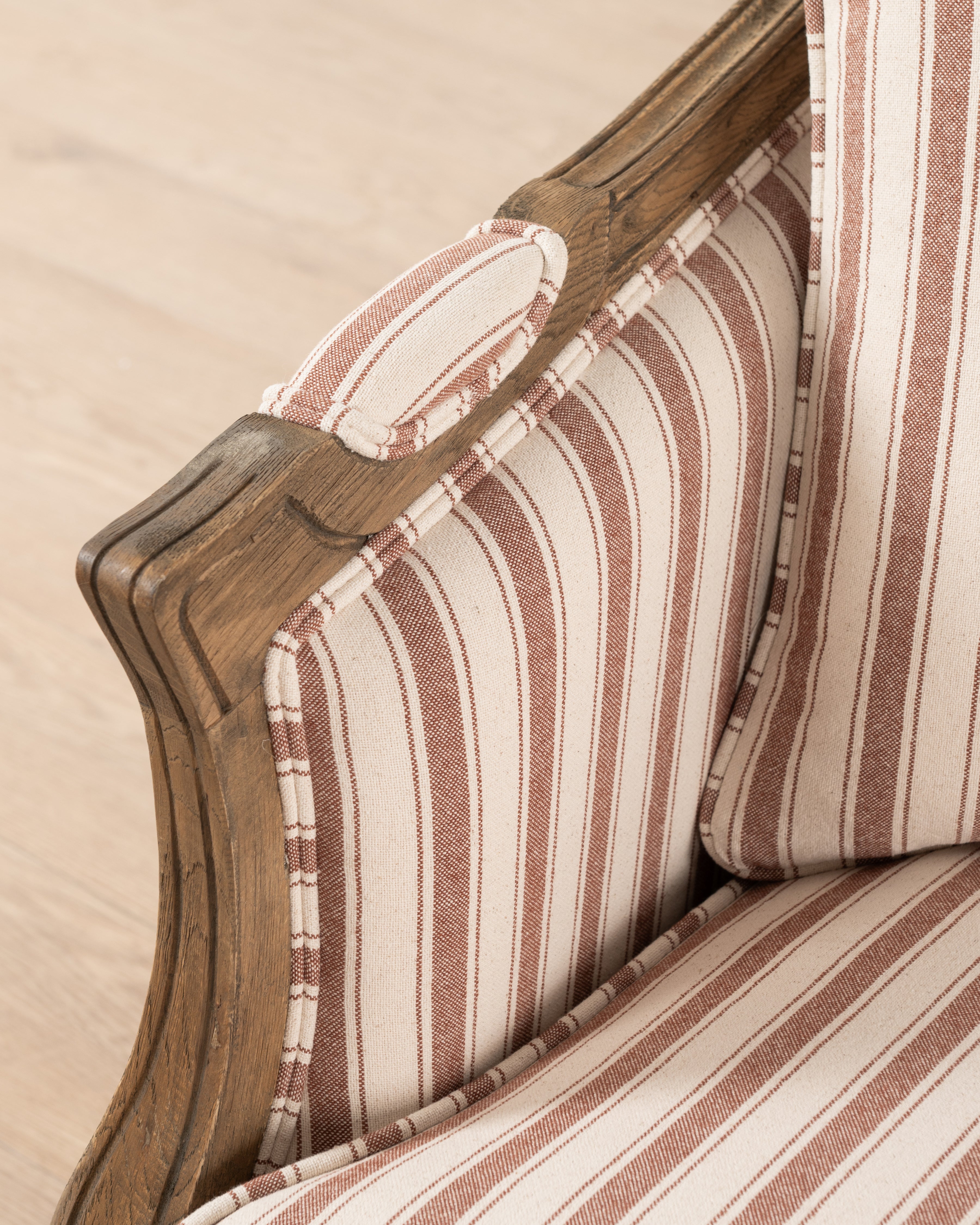 Bergere Sofa | Red Stripe