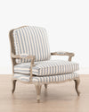 Bodine Bergere Chair | Blue Stripe