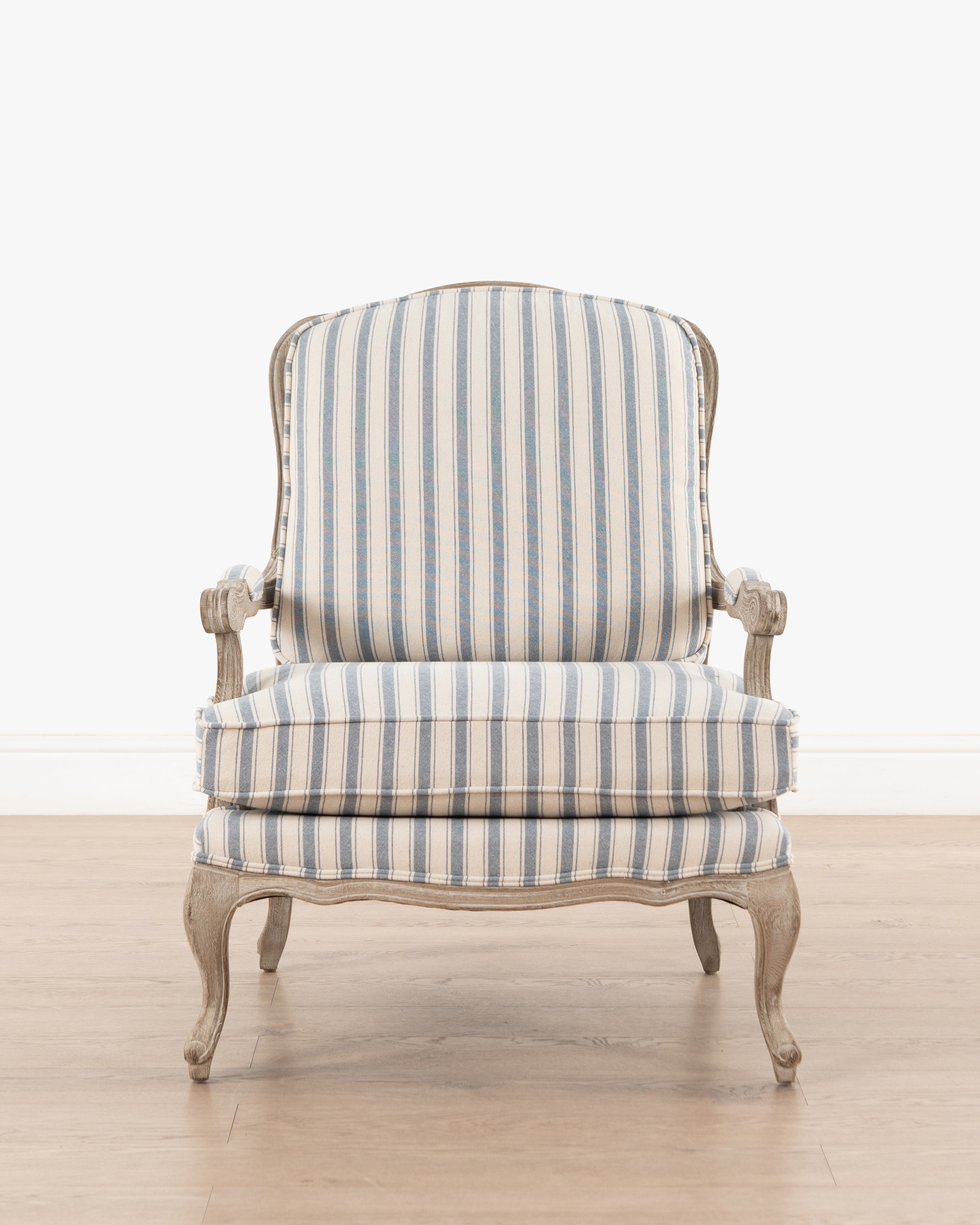 Bodine Bergere Chair | Blue Stripe