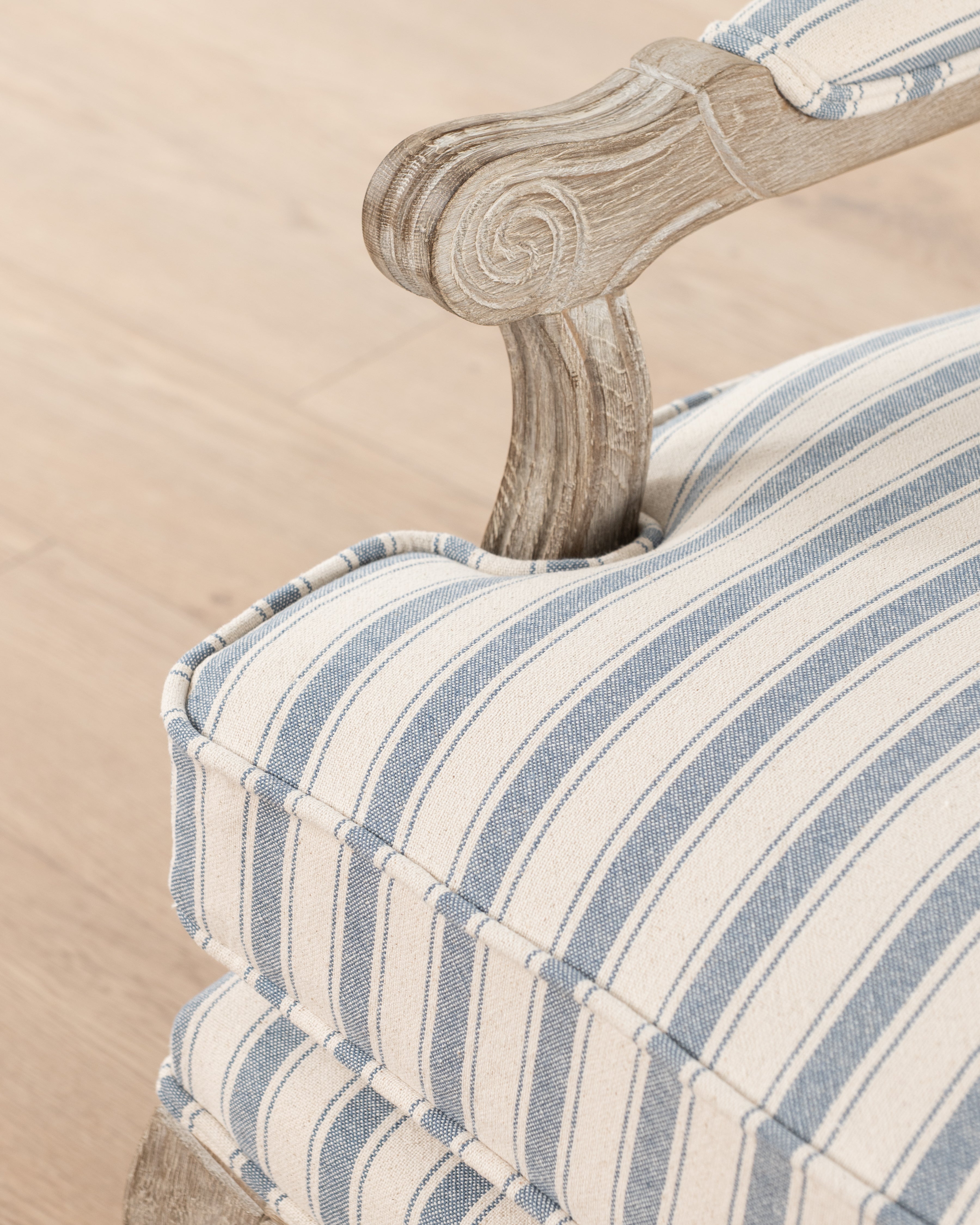 Bodine Bergere Chair | Blue Stripe