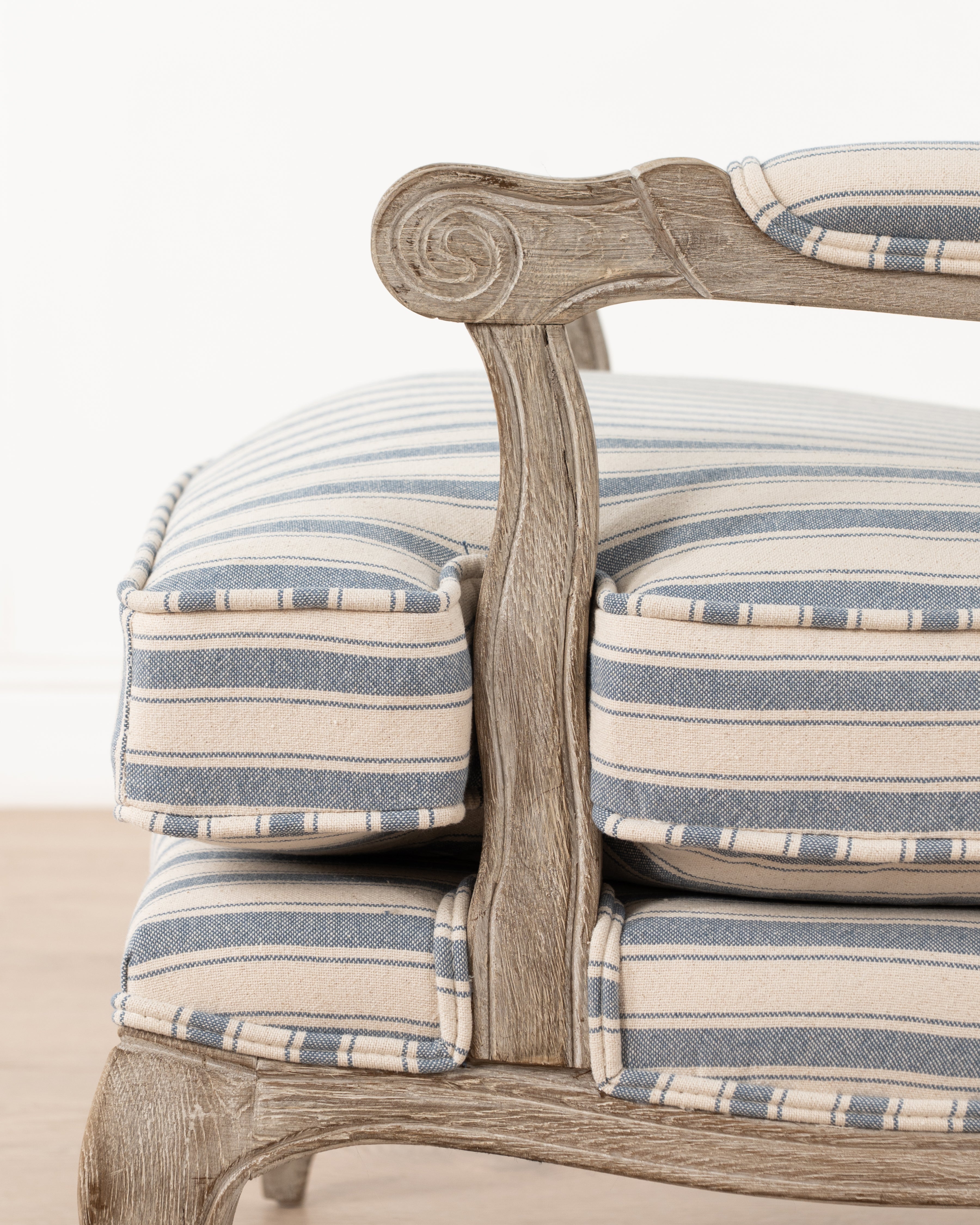 Bodine Bergere Chair | Blue Stripe