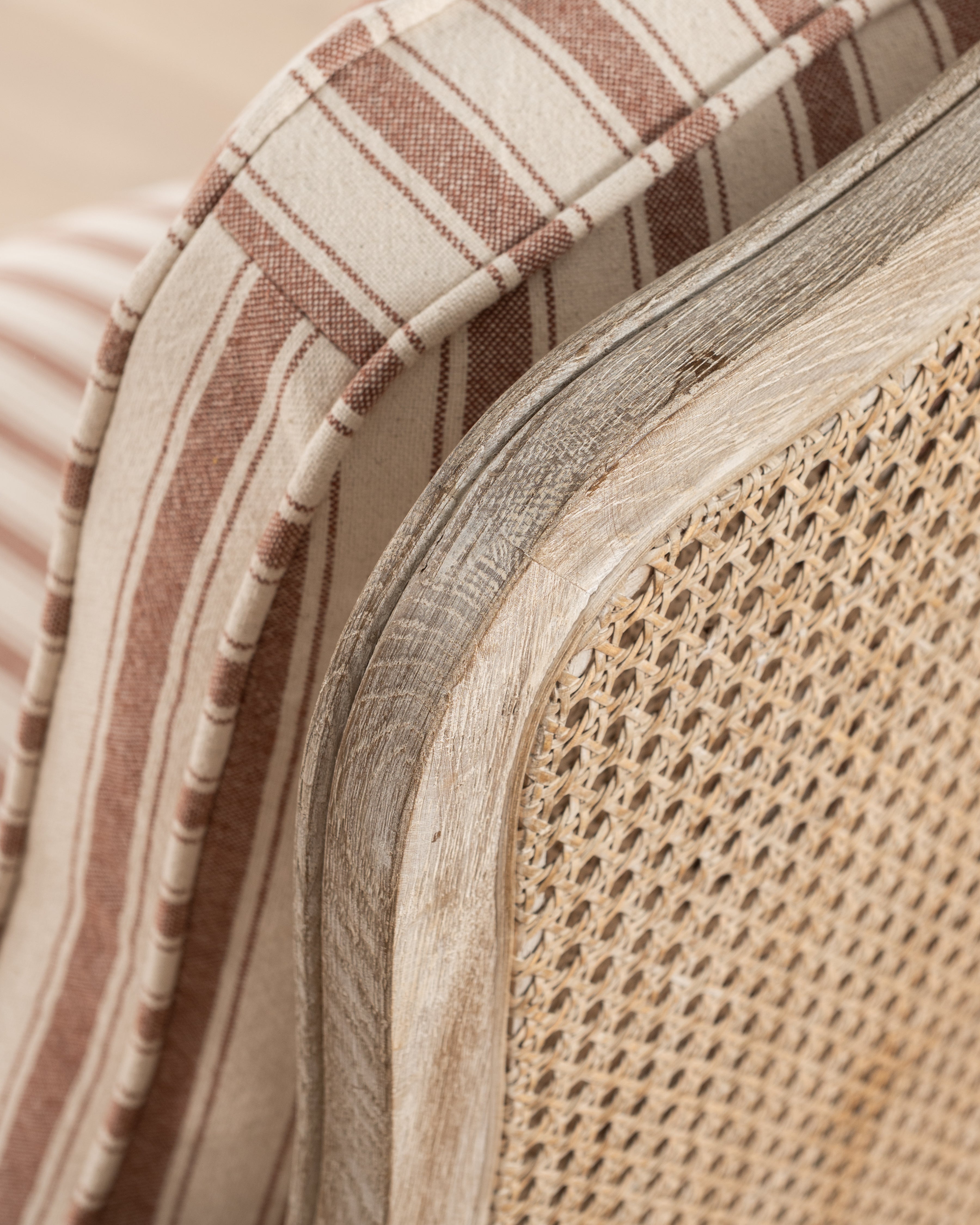 Bodine Bergere Chair | Red Stripe