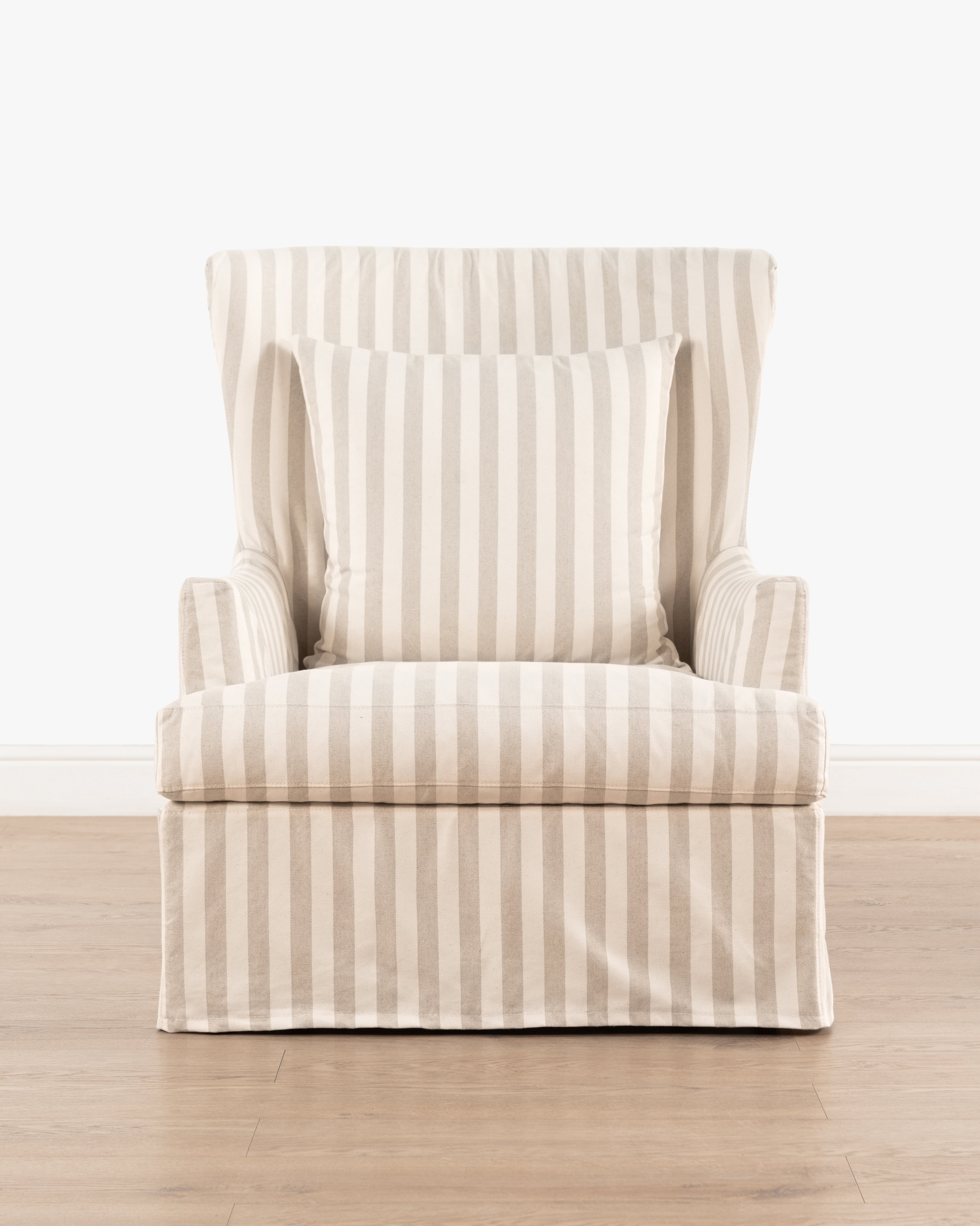 Georgia Slipcover Armchair | Cream Stripe