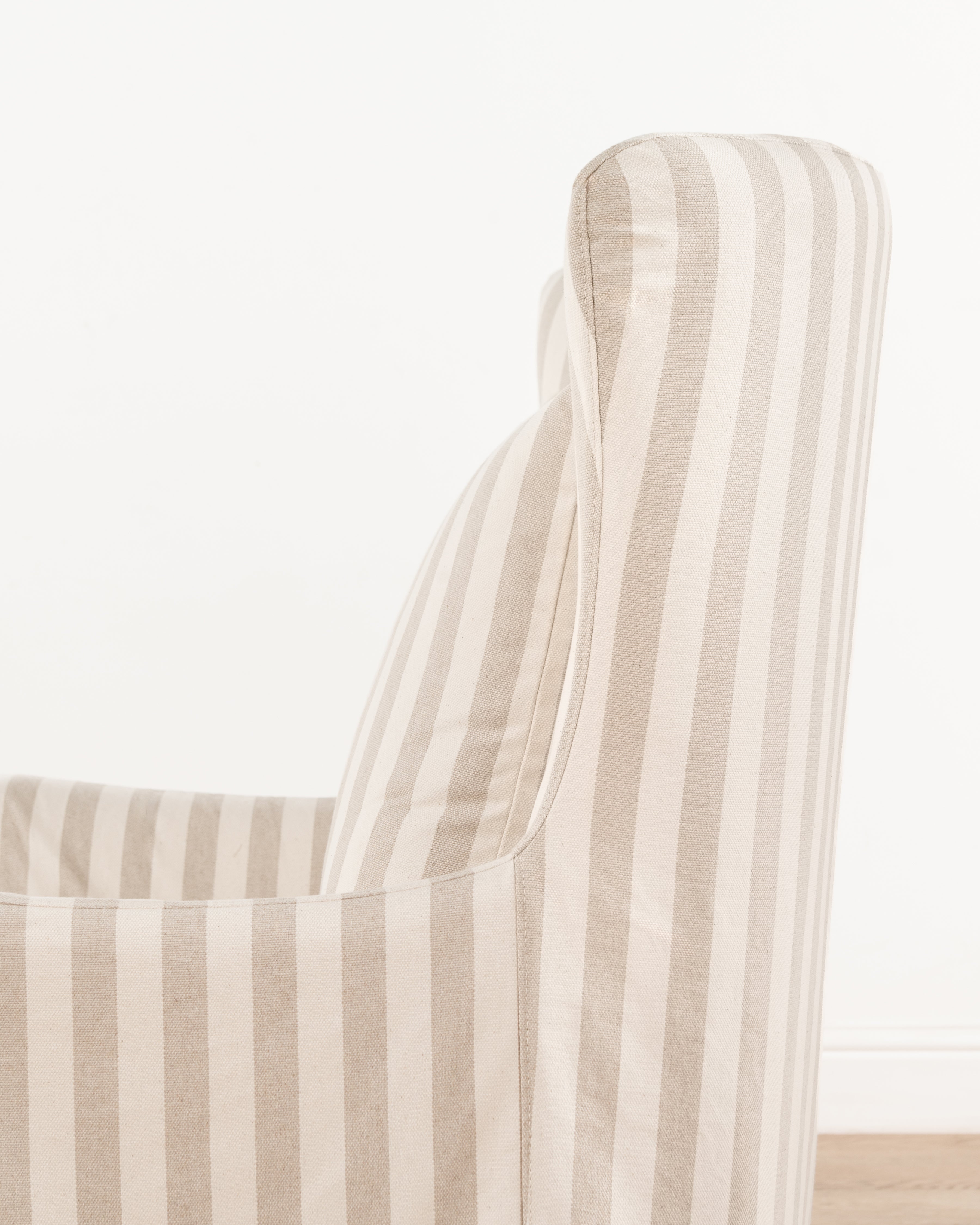 Georgia Slipcover Armchair | Cream Stripe