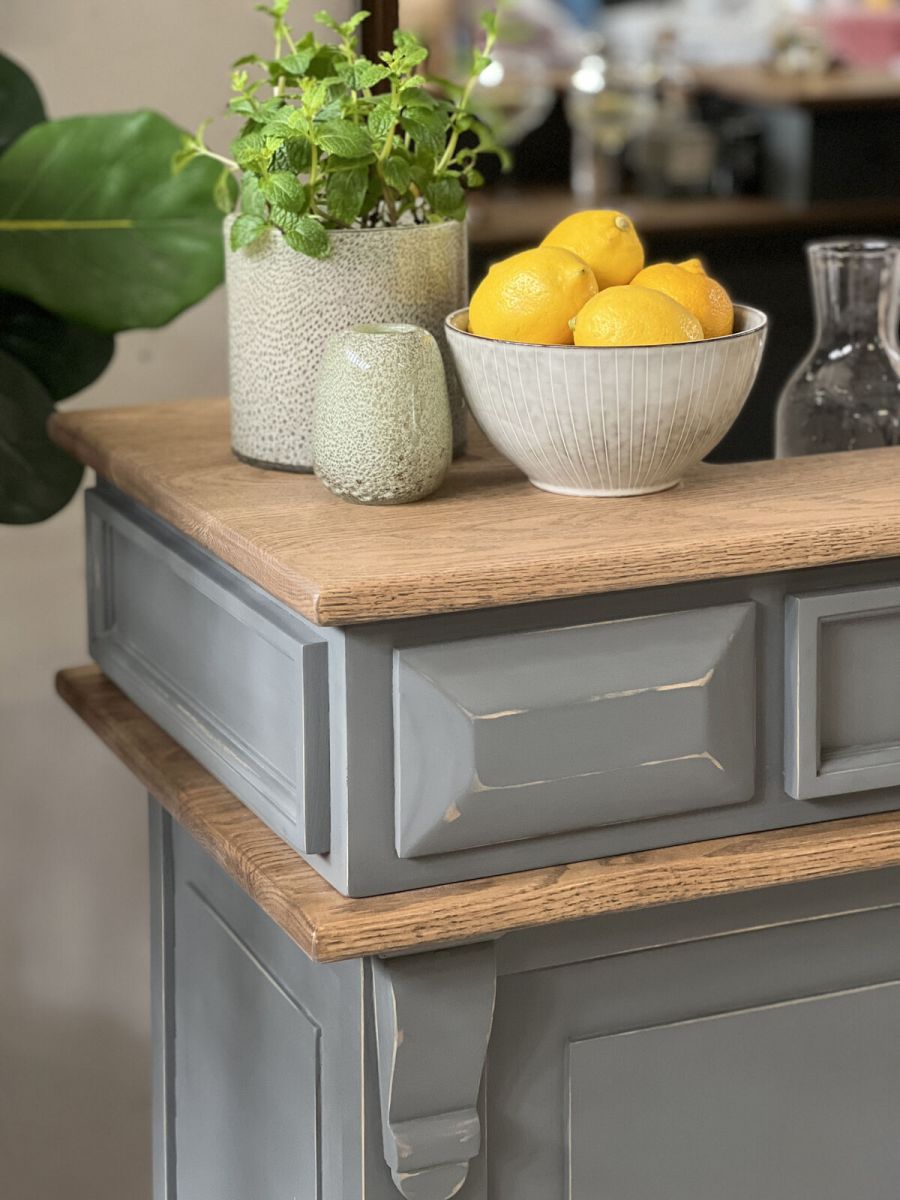 Boden Bar Table | Weathered Oak & Chimney Sweep Grey