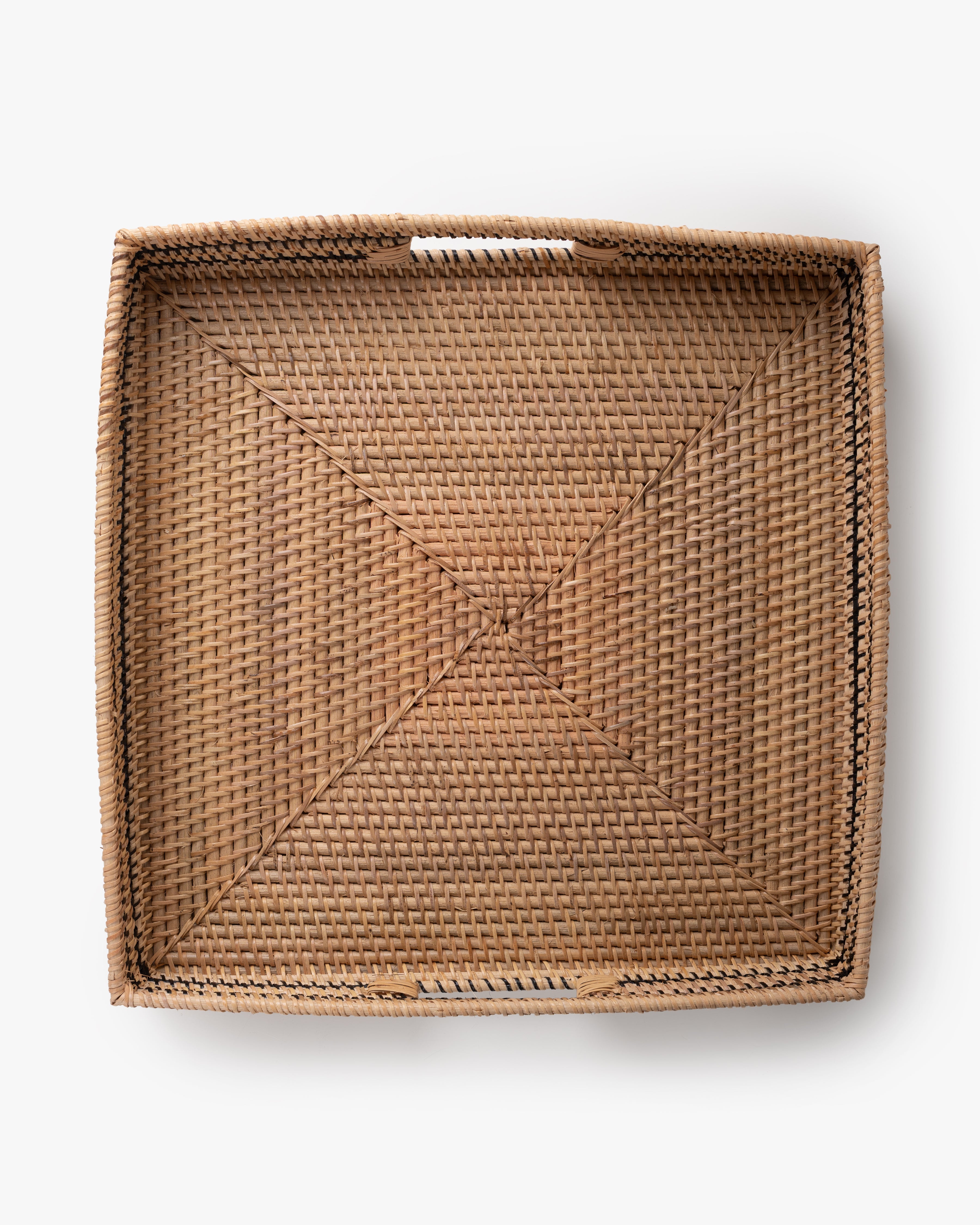 Striped Rattan Tray | Large