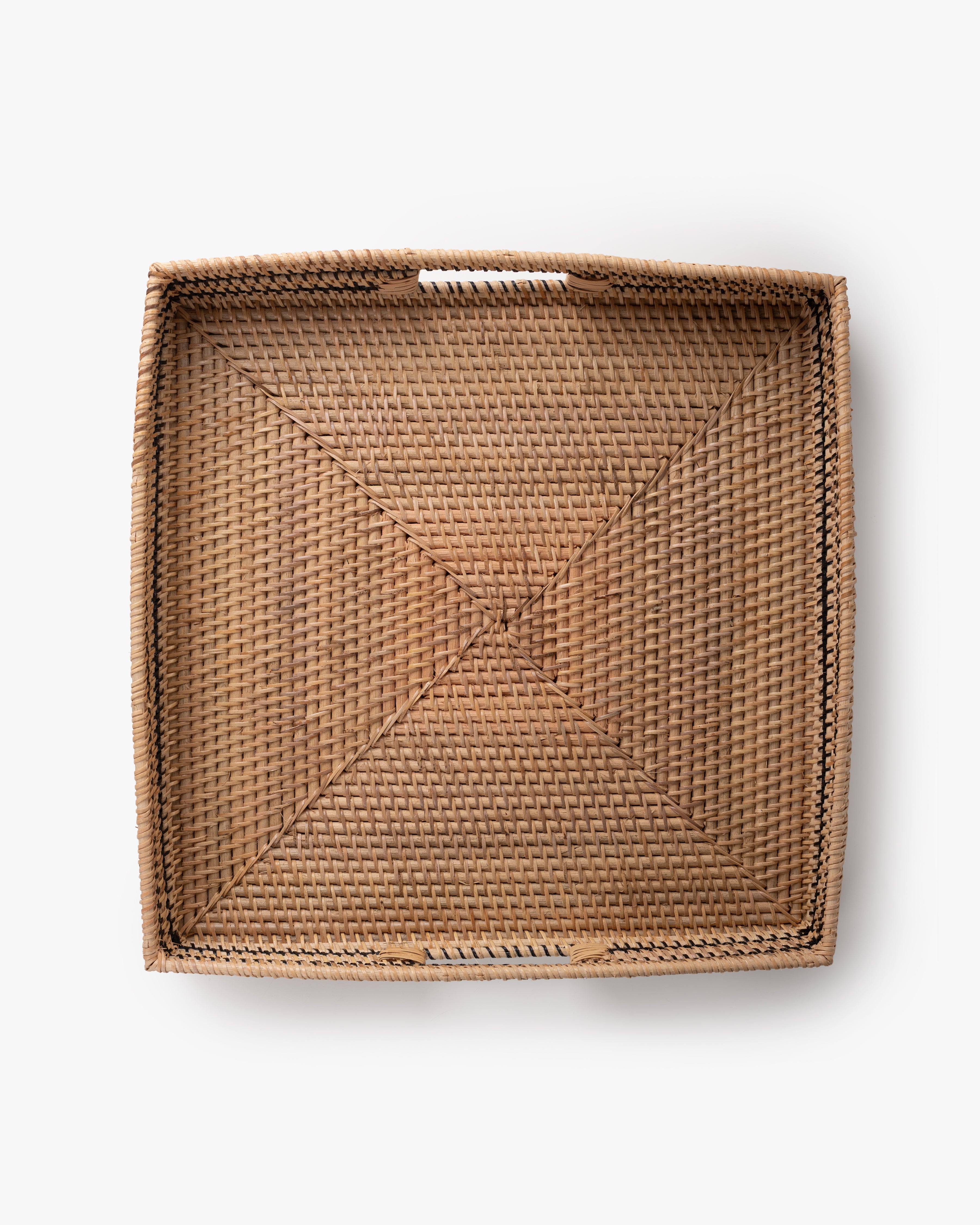 Striped Rattan Tray | Medium