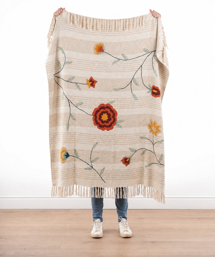Gardenia Fringe Throw
