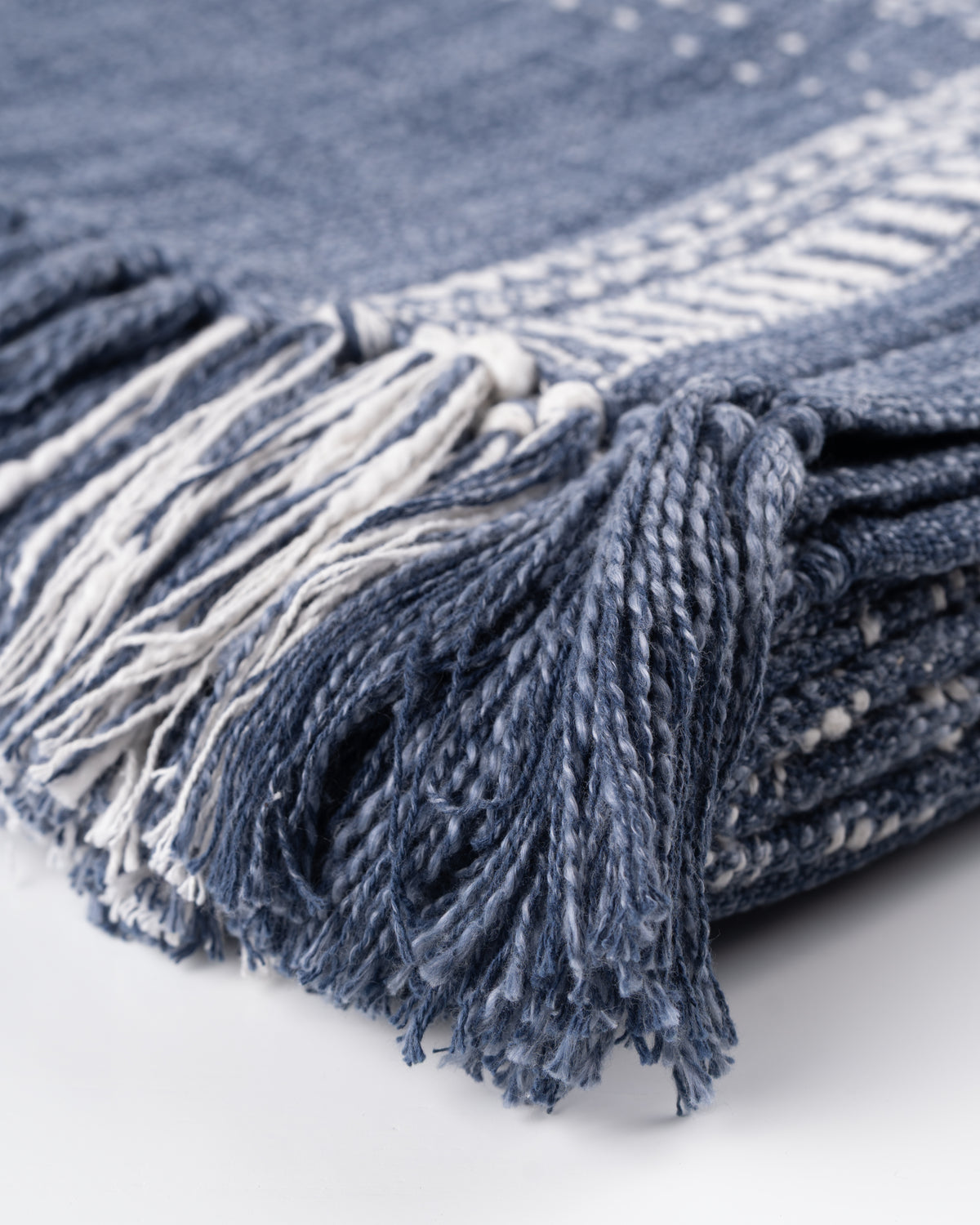 Indigo Fringe Throw