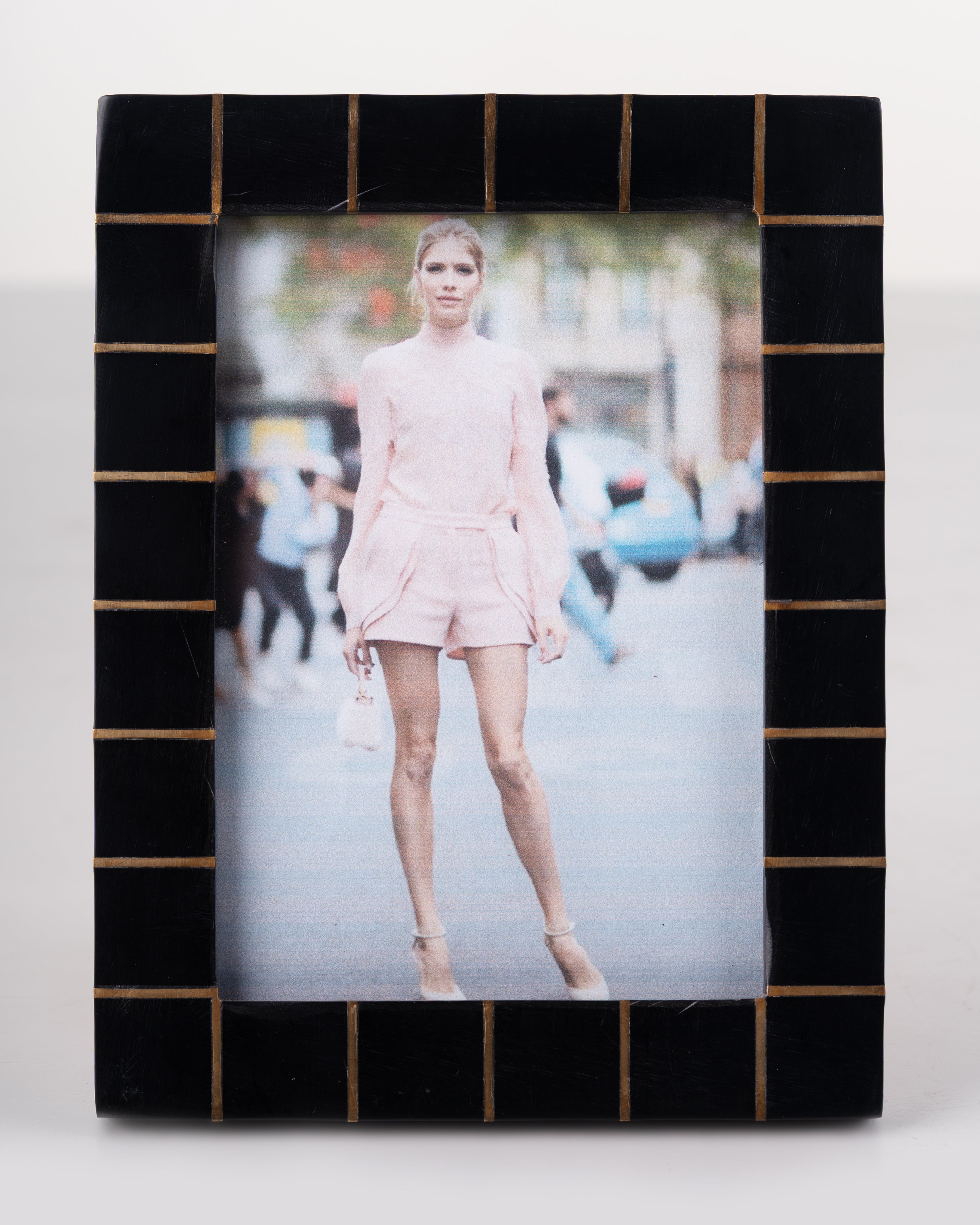 Striped Inlay Photo Frame
