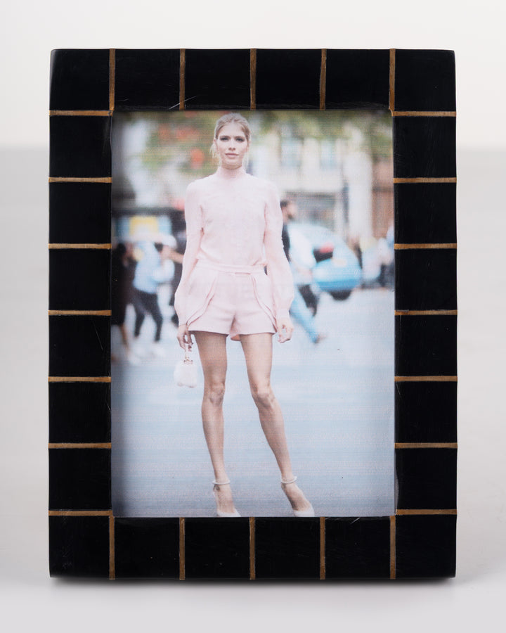 Striped Inlay Photo Frame