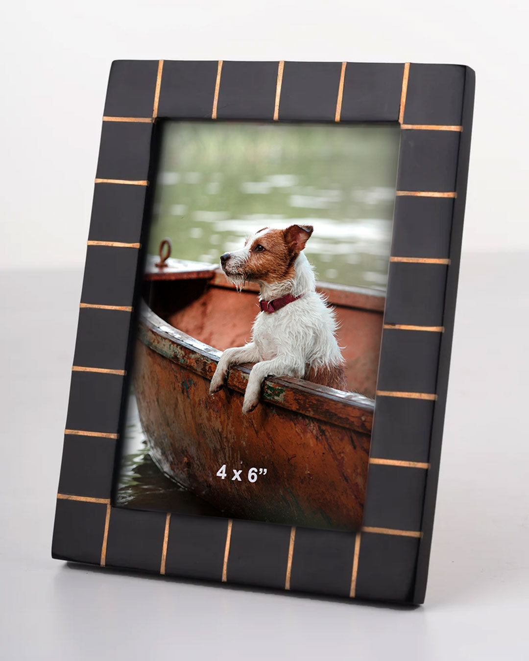 Striped Inlay Photo Frame