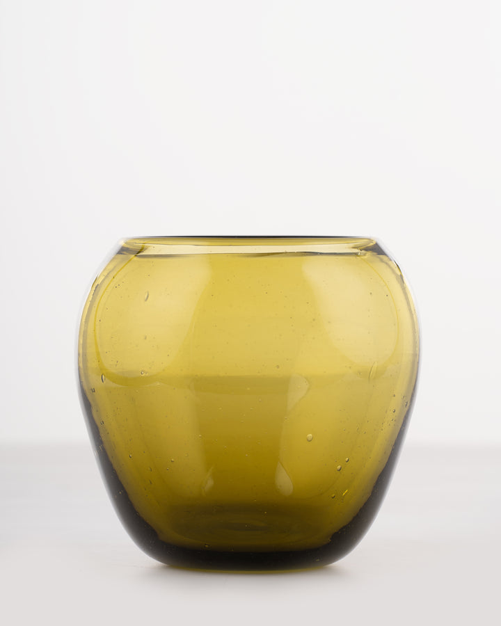 Olive Glow Glass Vase