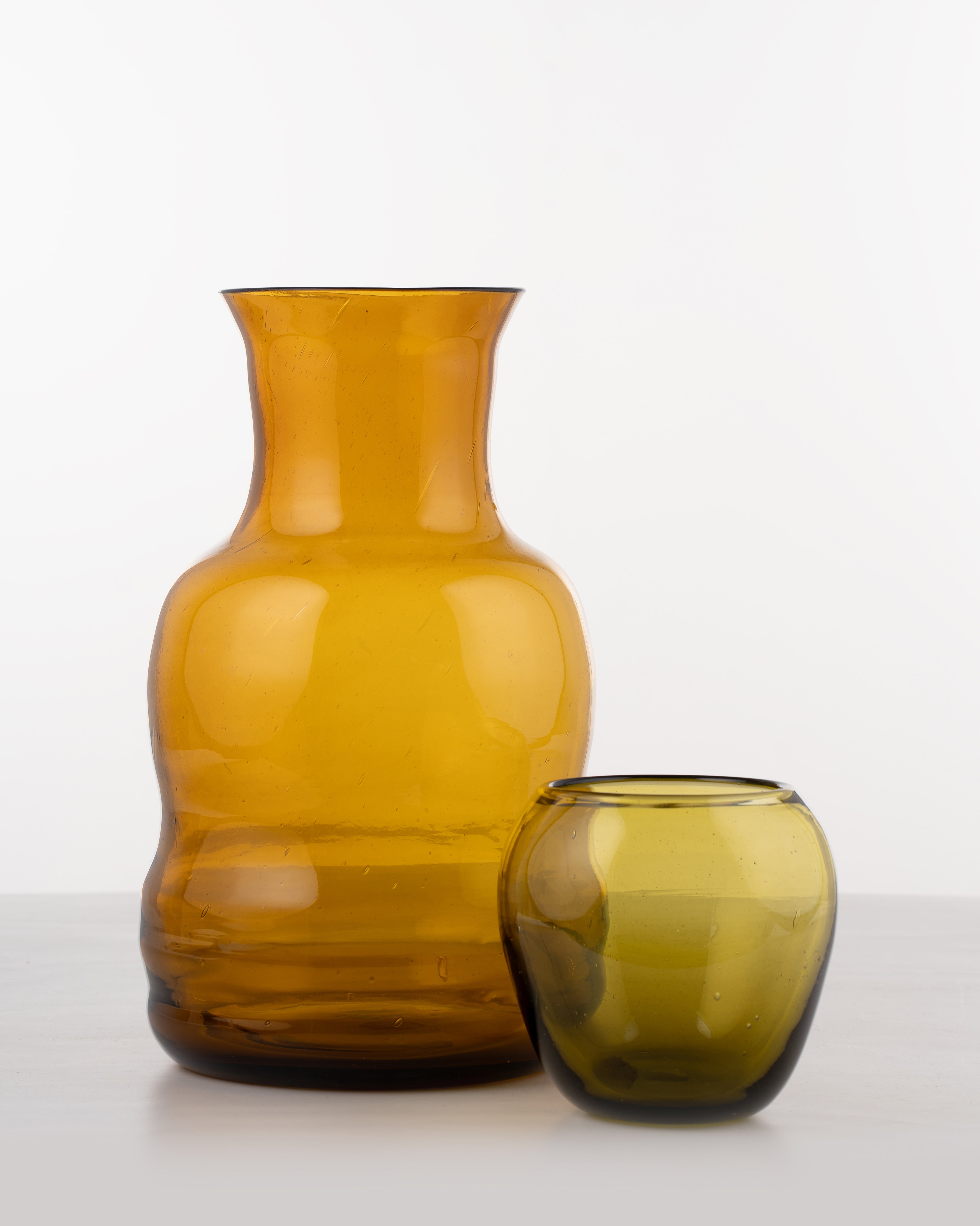 Olive Glow Glass Vase