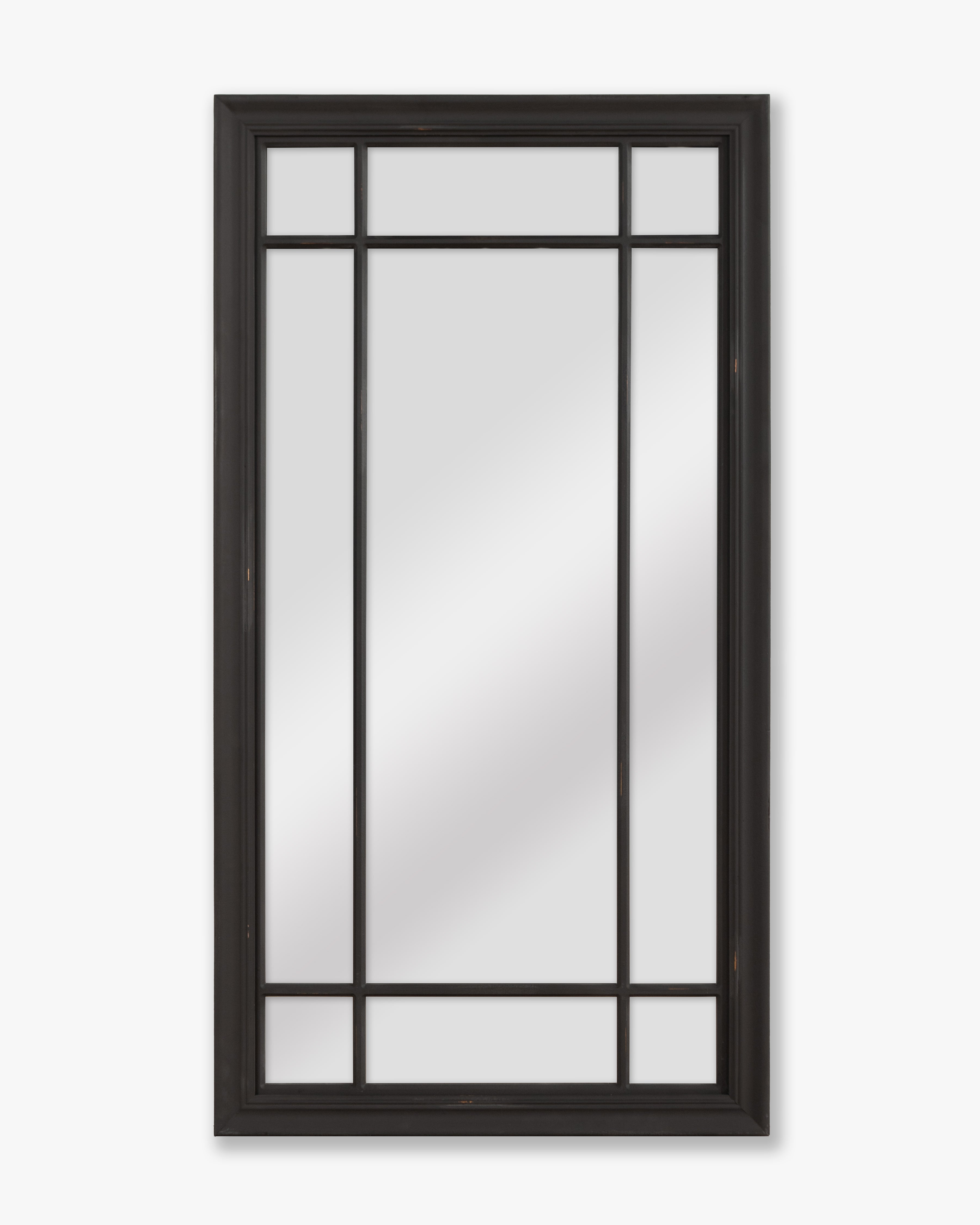 Louvre Pane Mirror | Black