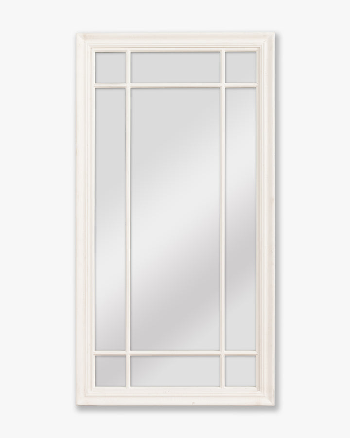 Louvre Pane Mirror | White