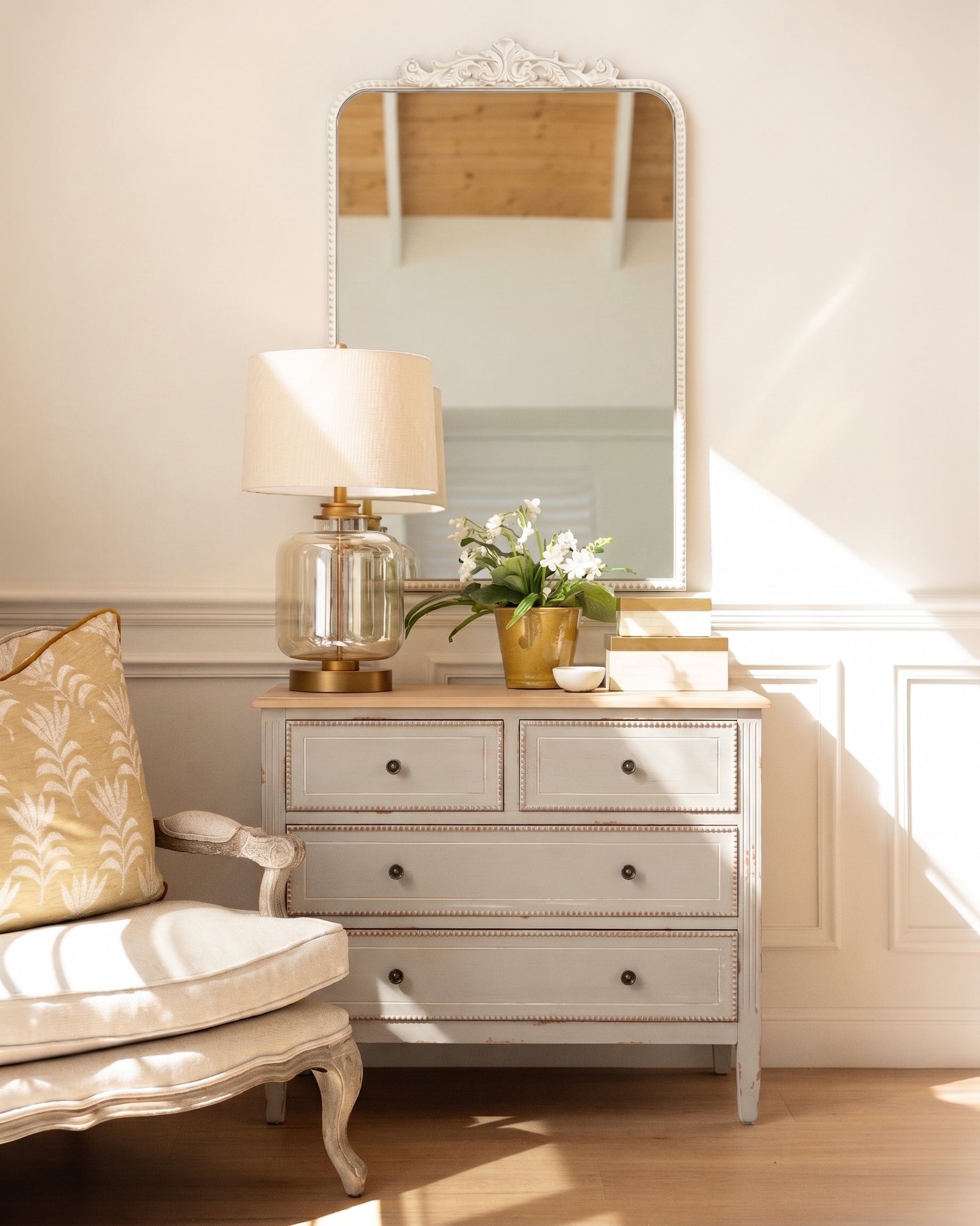 Somerset Rectangular Mirror | White
