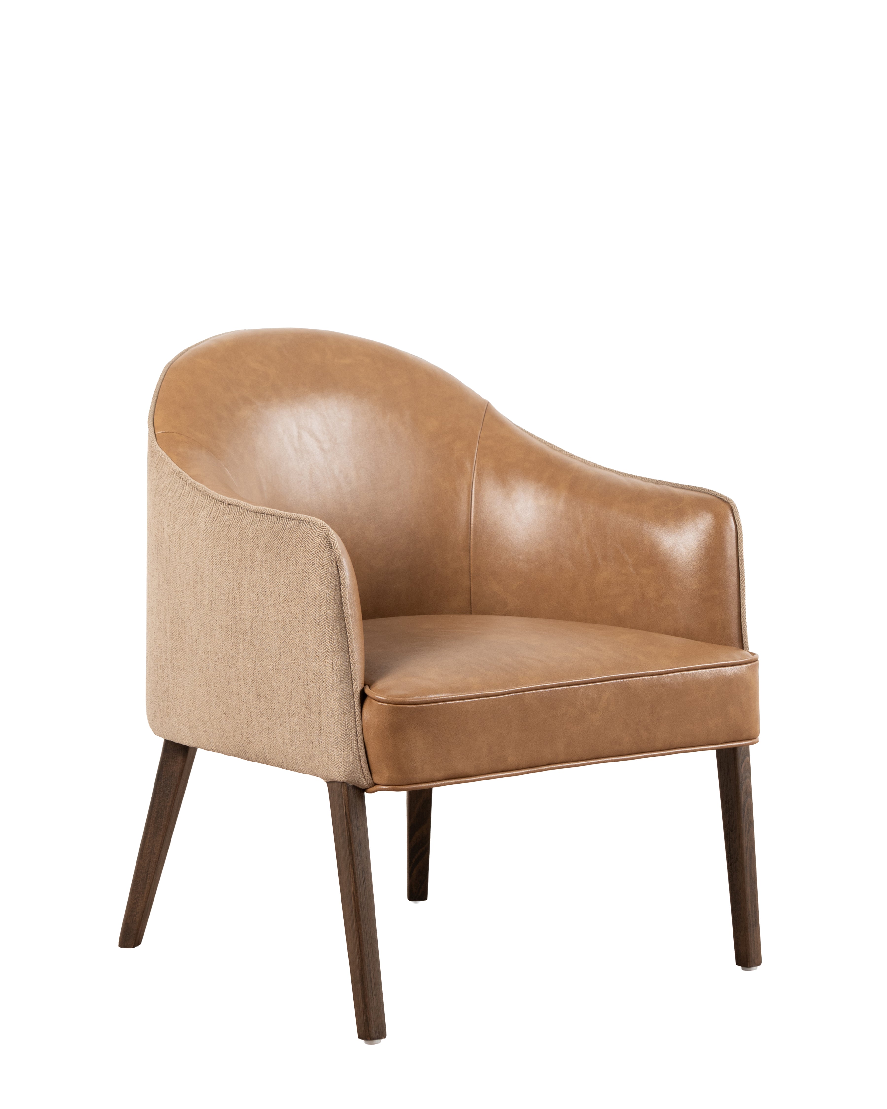 CHAIR TUB ZURI REGEN LEATH BRN