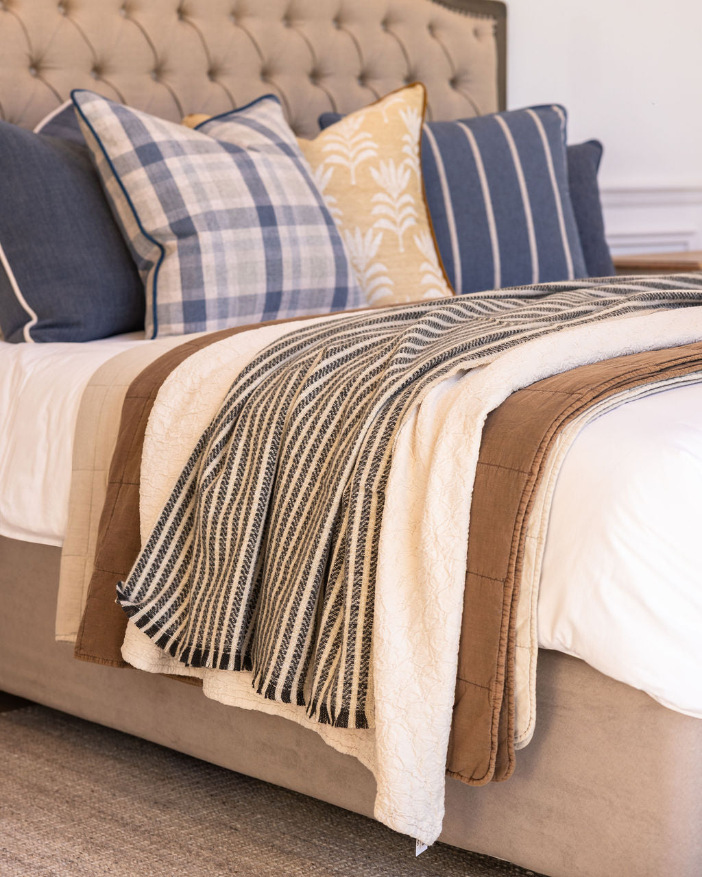 Celine Stripe Throw | Cognac