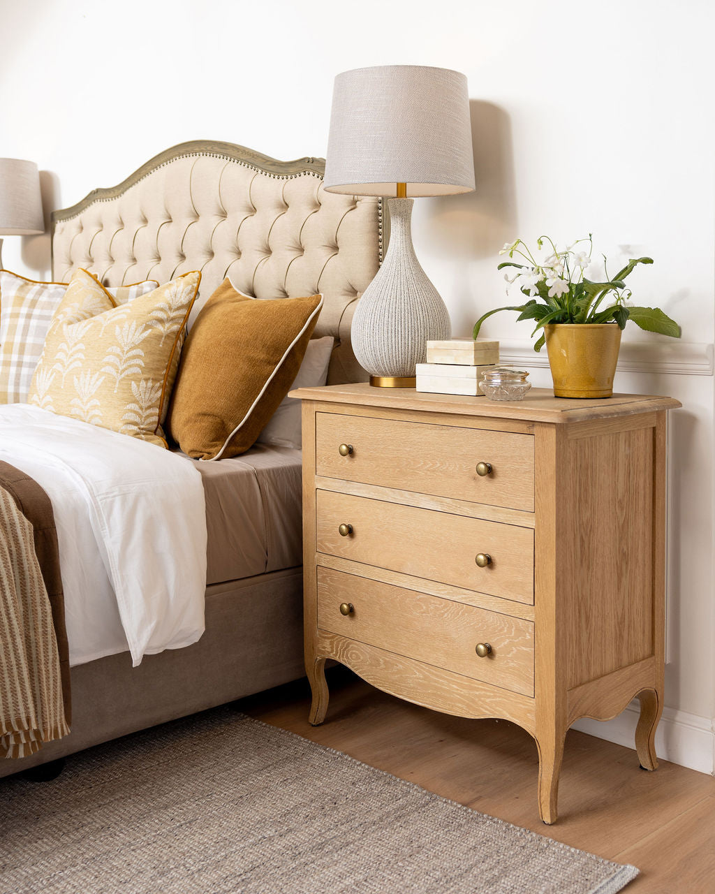 Normandy Cab Leg 3 Drawer Pedestal