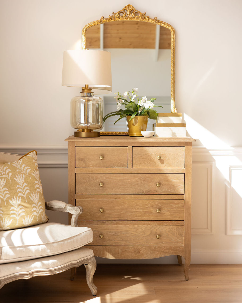Normandy Cab Leg 5 Drawer Chest