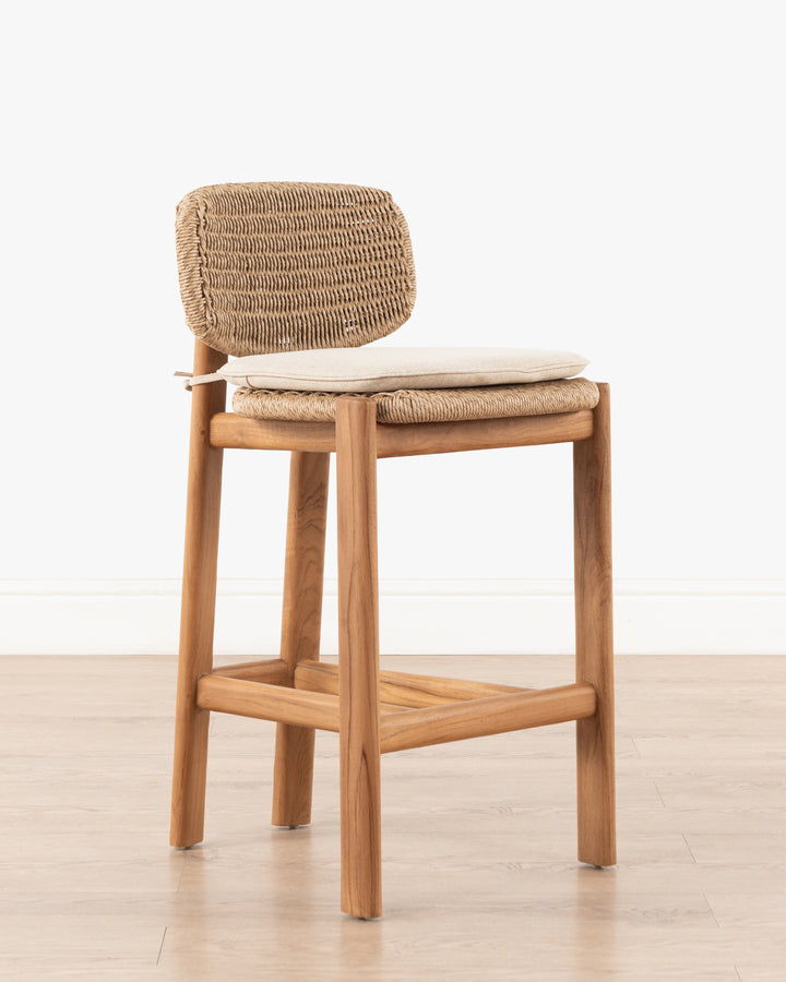 Pemba Woven Counter Stool with cushion