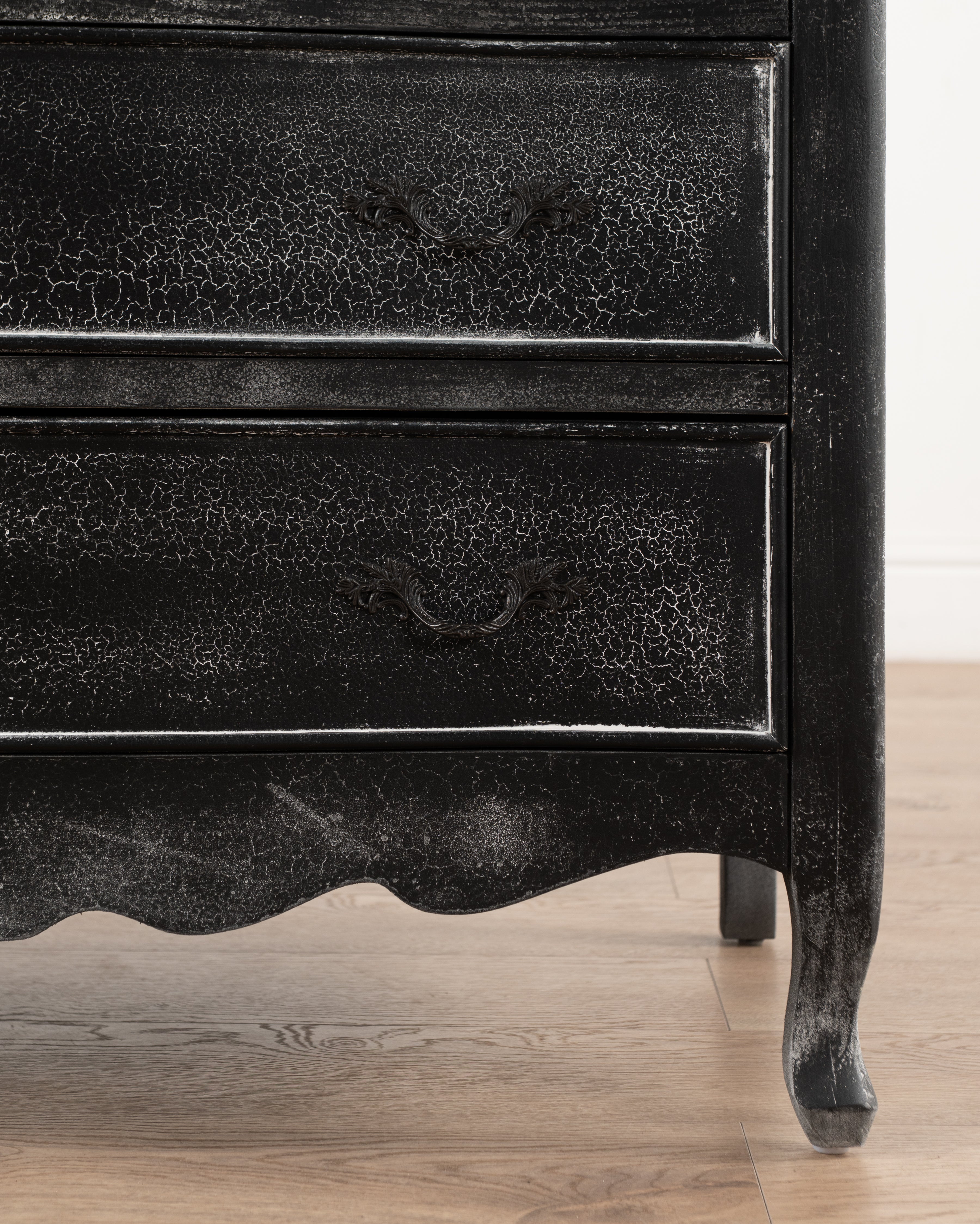 Estelle Chest of Drawers | Distressed Black