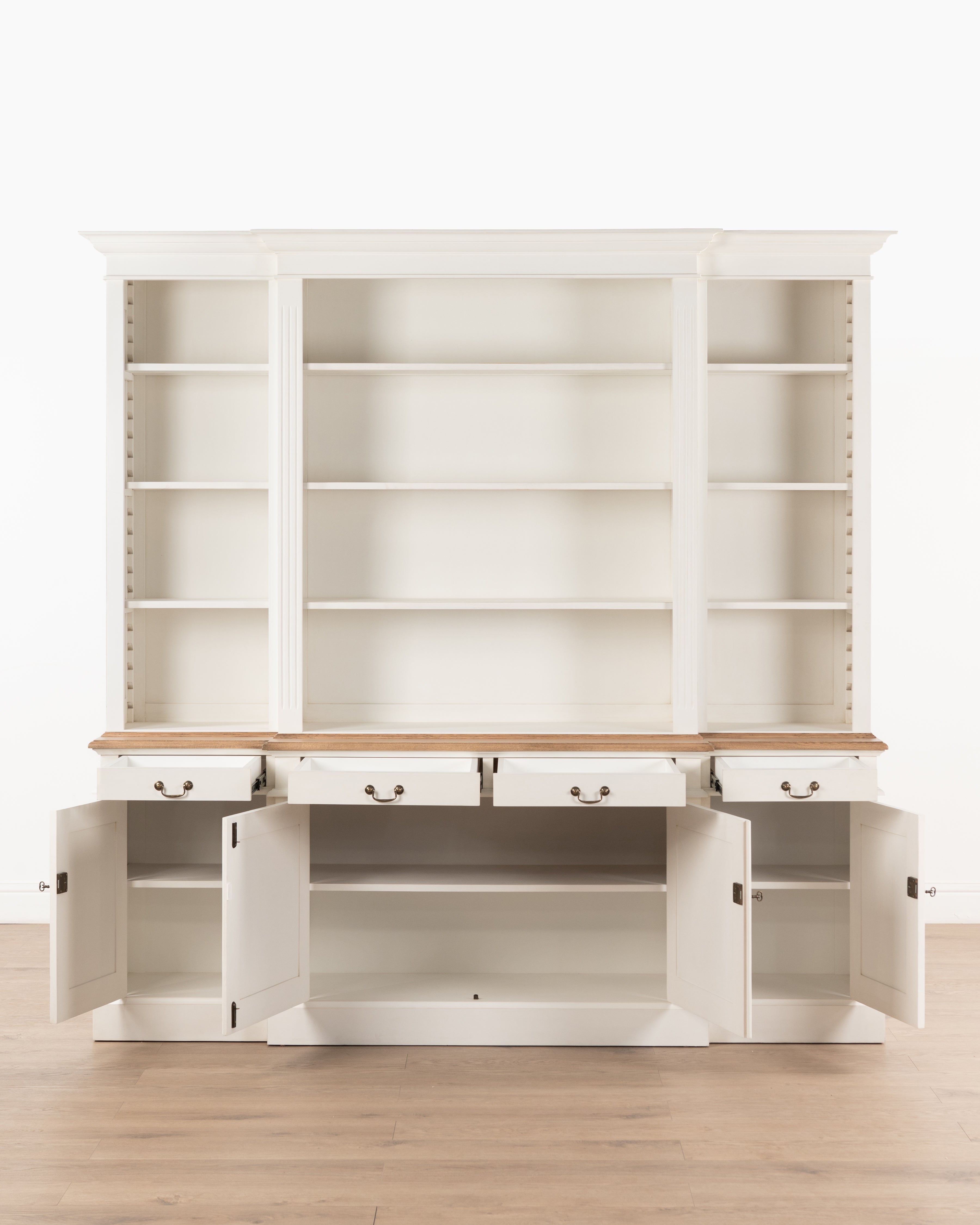Hampshire Library Bookcase With Drawers