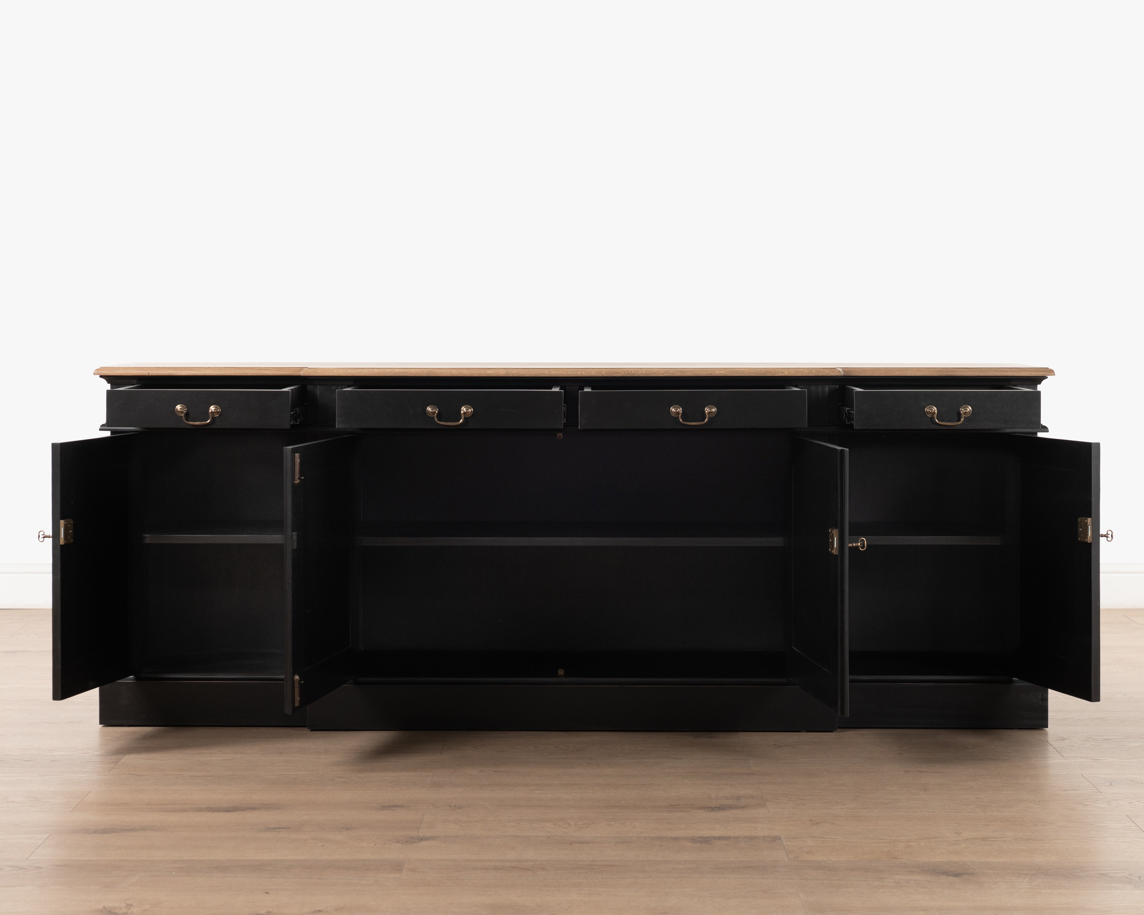 Hampshire Server | Weathered Oak and Black Matt