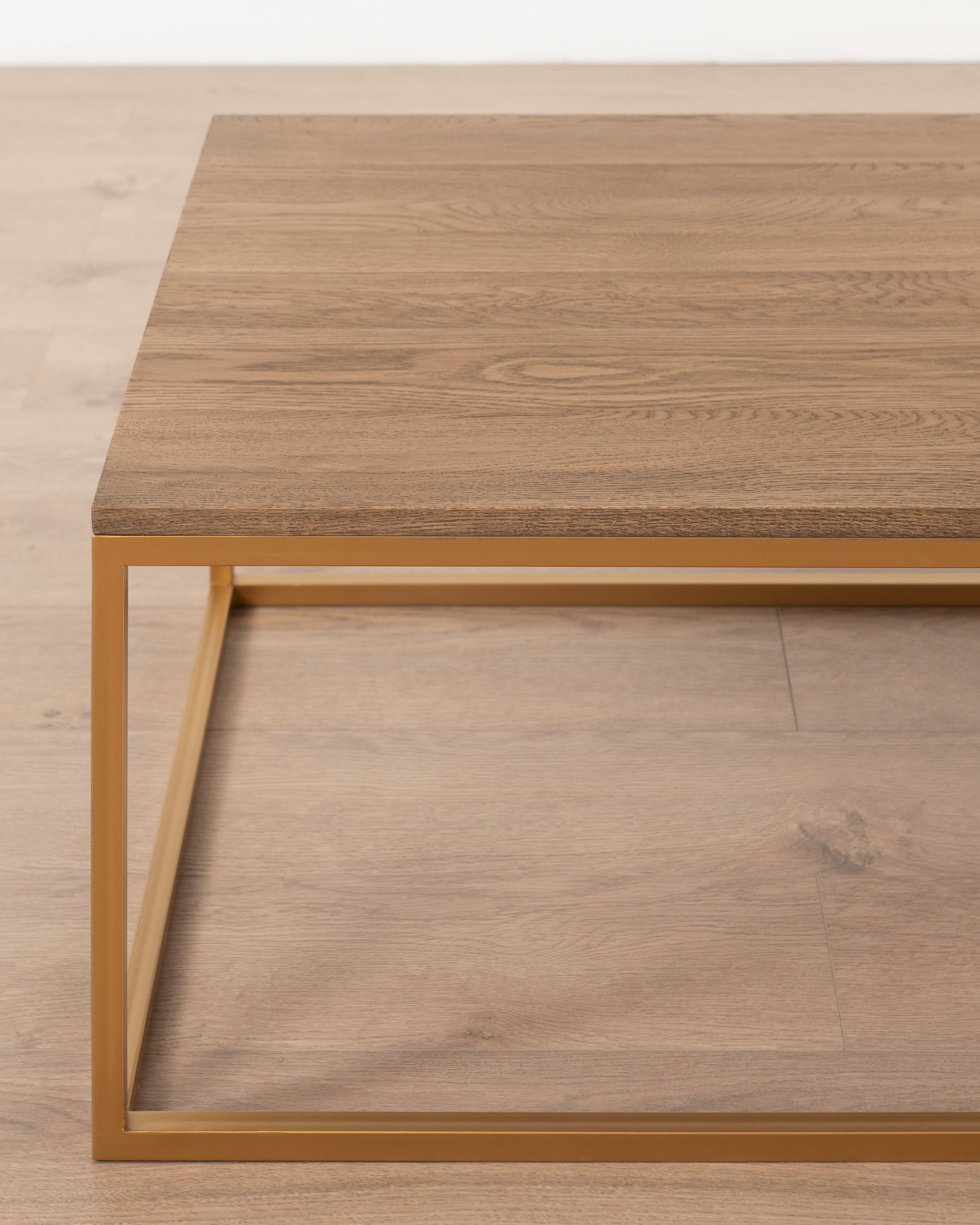Manhattan Coffee Table | Weathered Oak & Gold