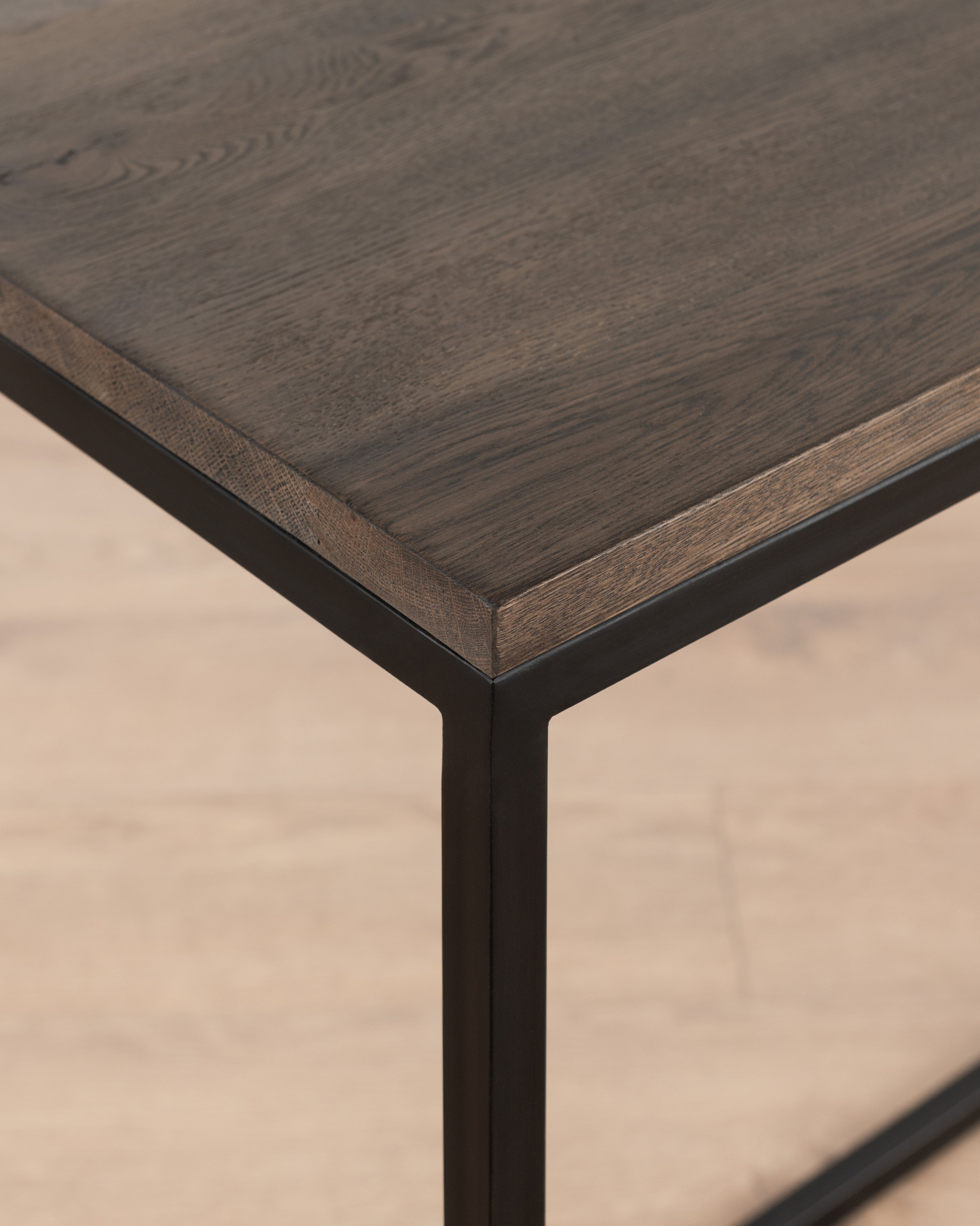 Manhattan Console table | Antique Weathered Oak & Black Matt