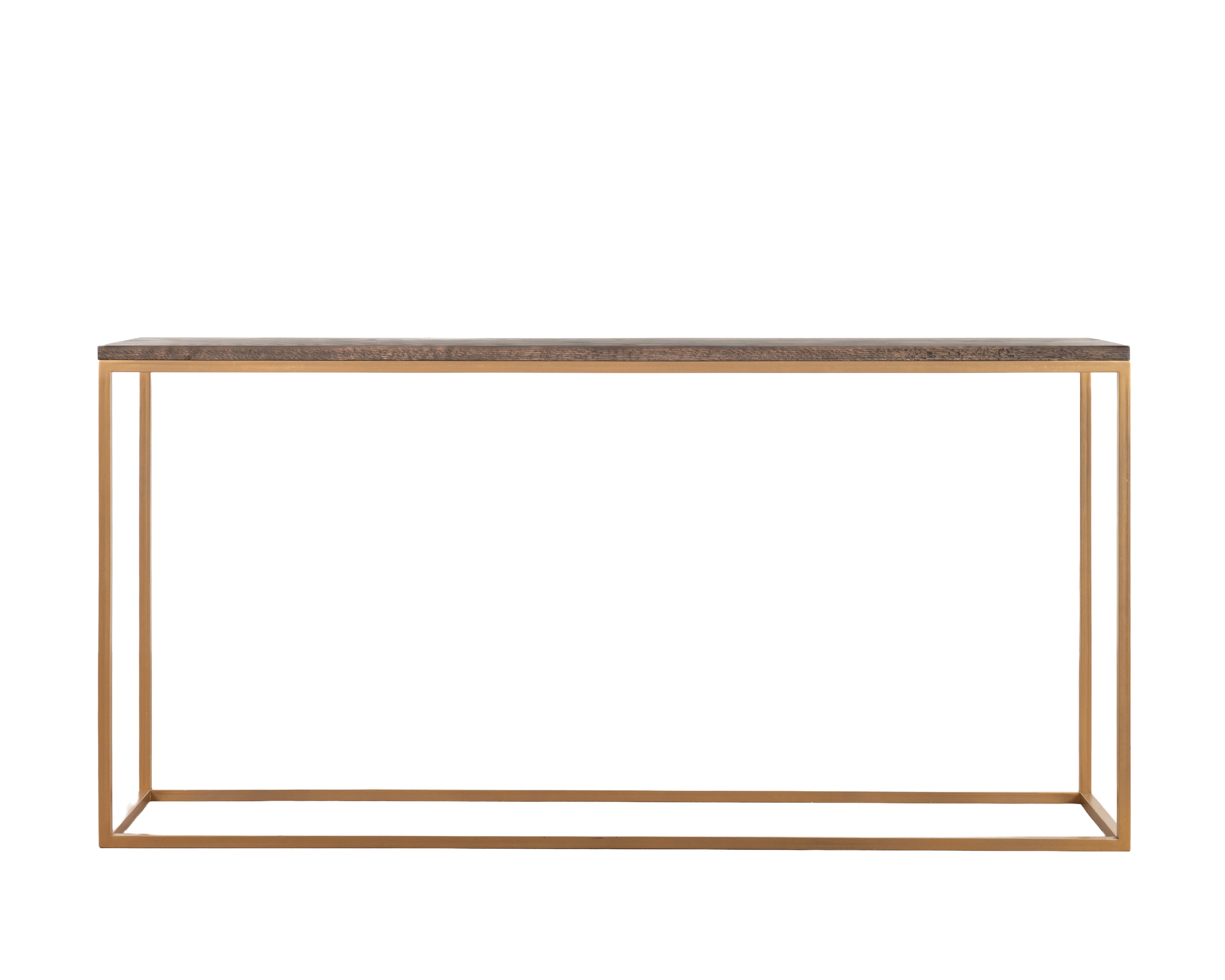 Manhattan Console Table | Antique Weathered Oak & Gold