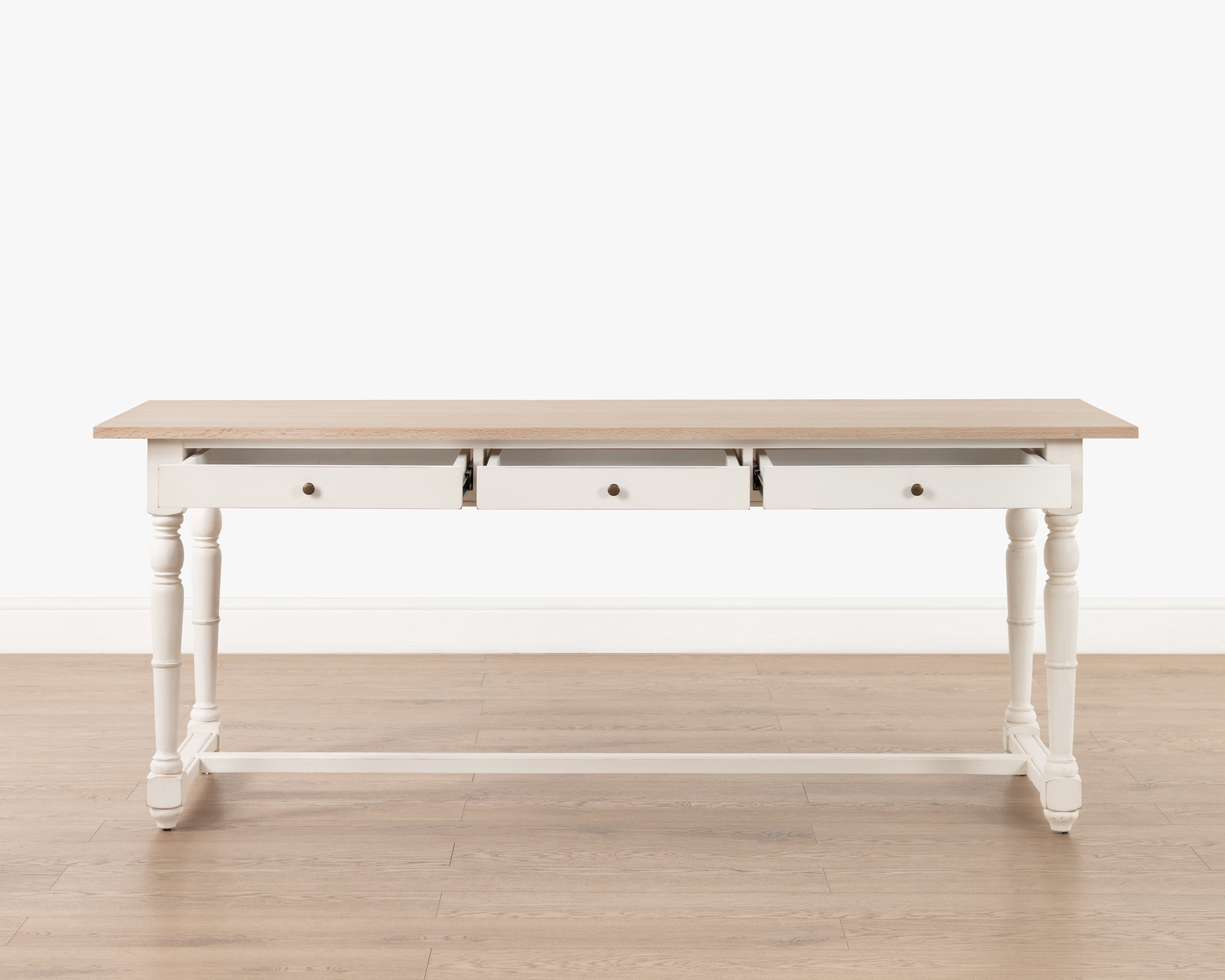 Oxford desk | White washed Oak & Antique White