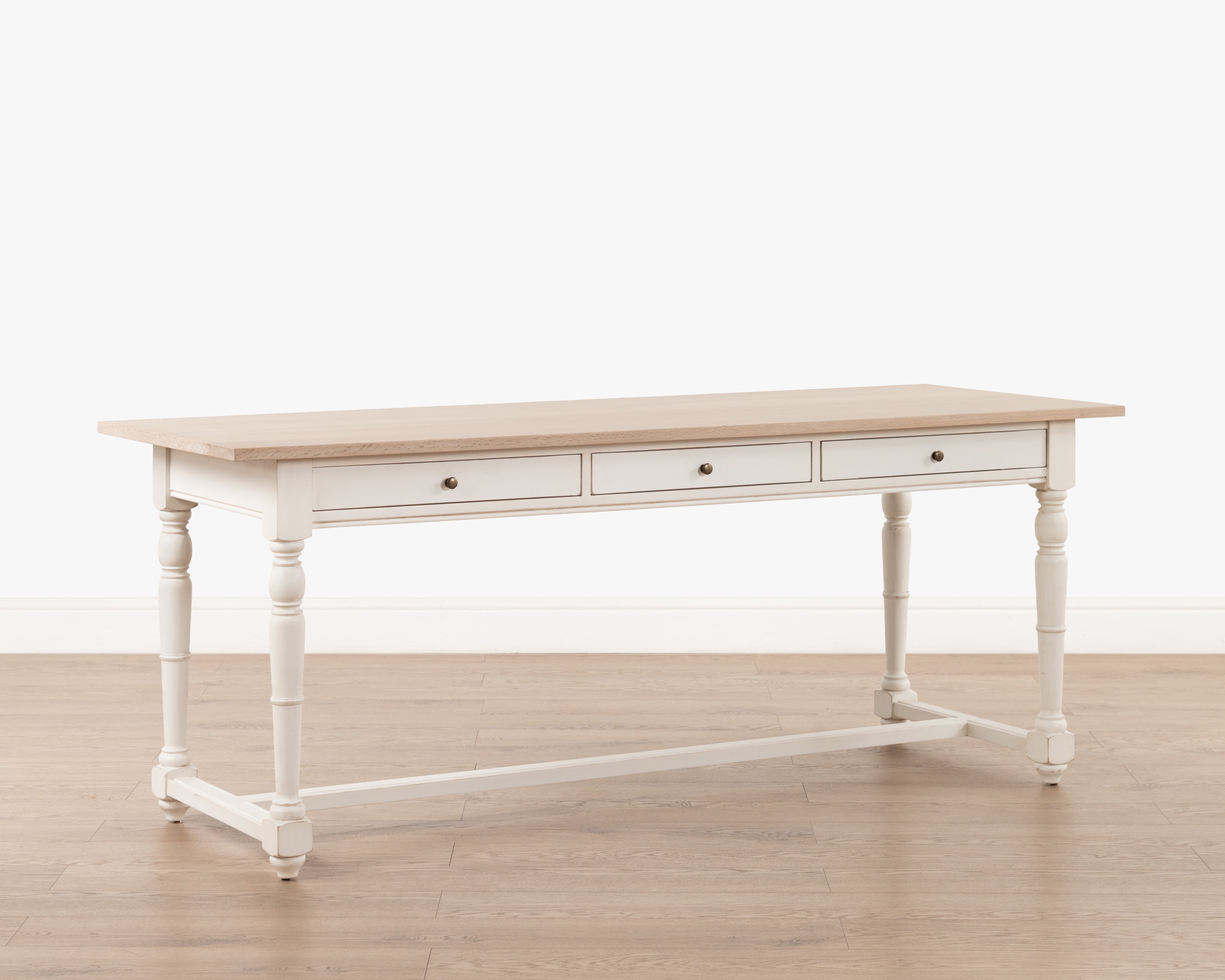 Oxford desk | White washed Oak & Antique White