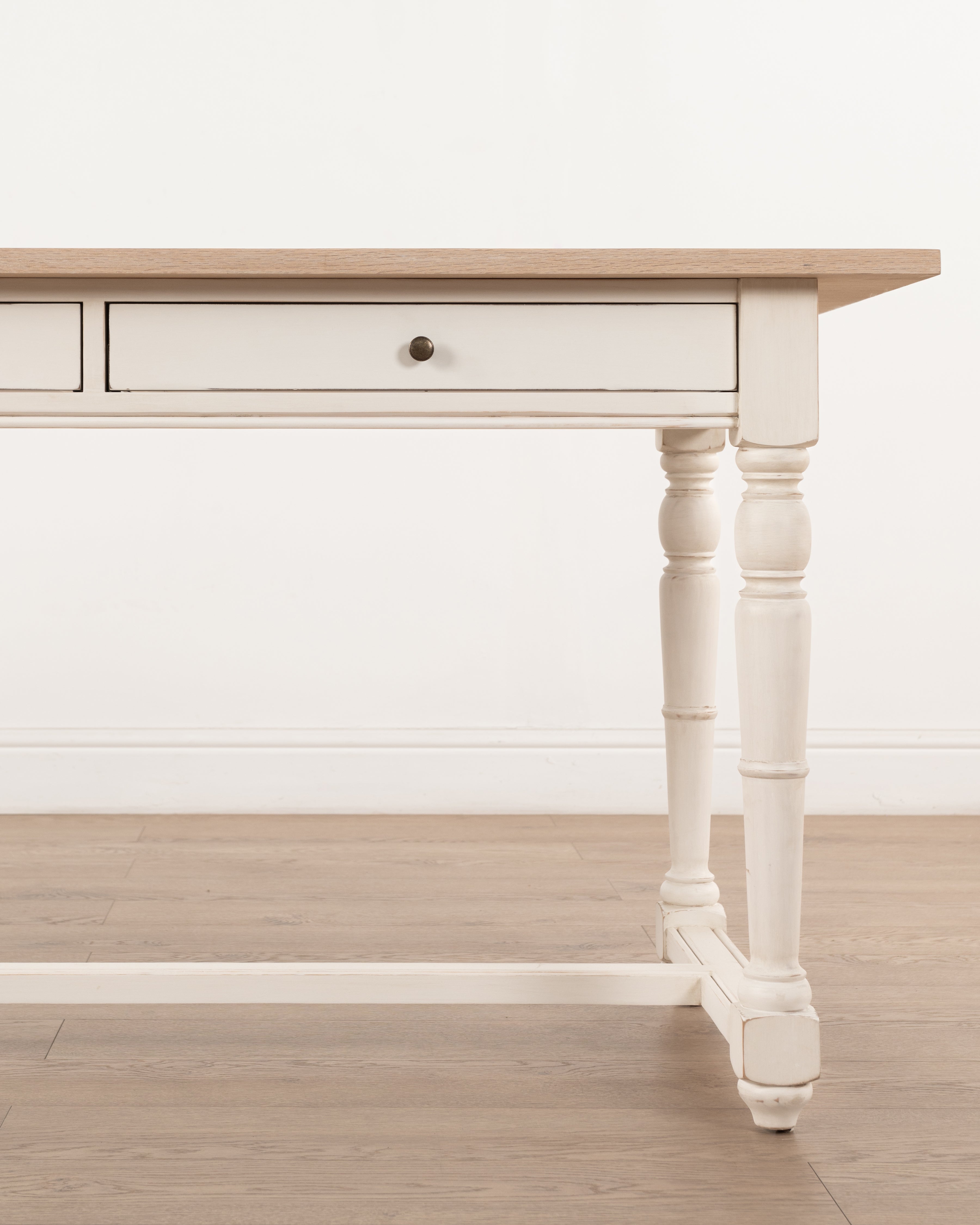Oxford desk | White wash Oak & Antique White