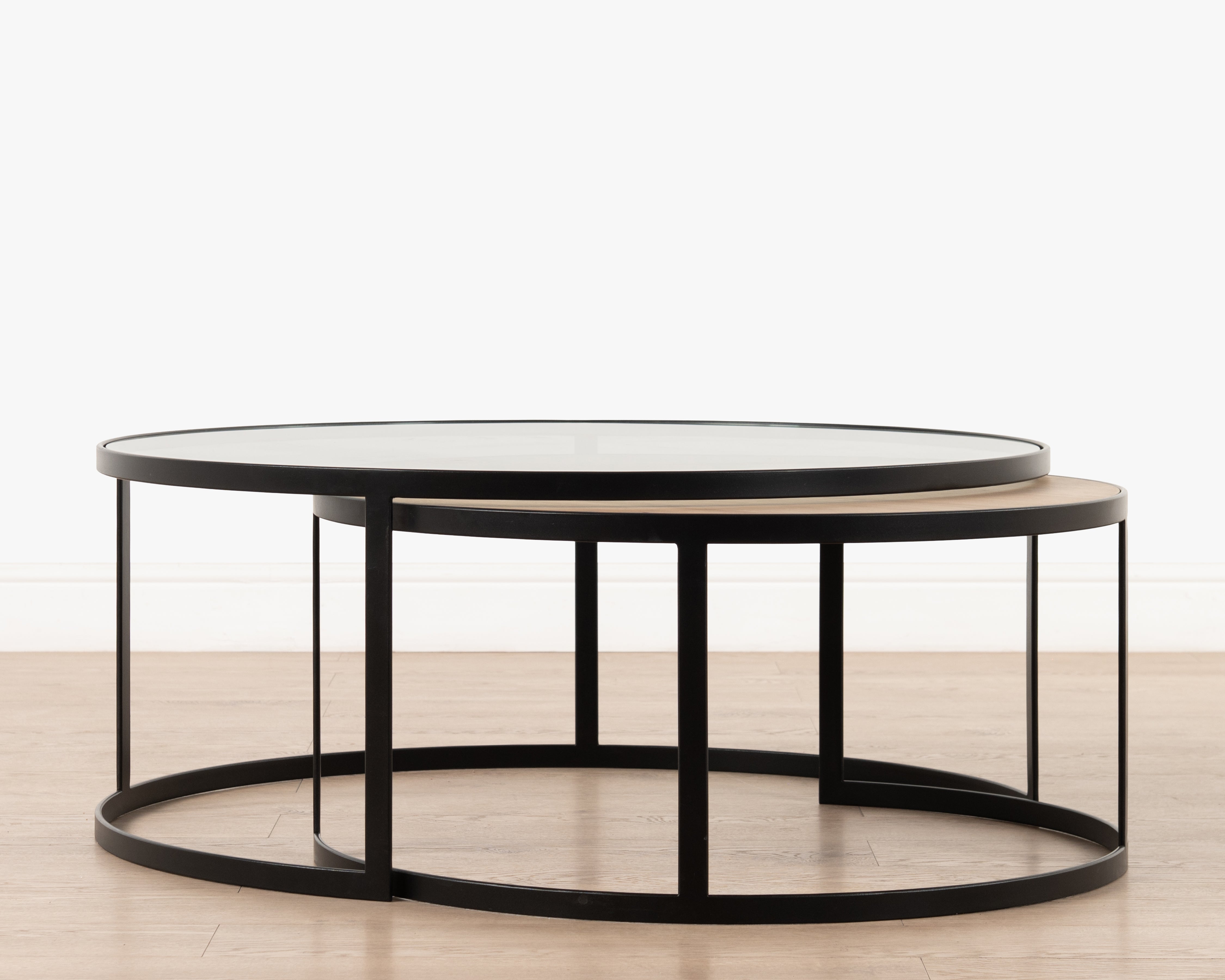 Manhattan Nested Coffee table with glass top