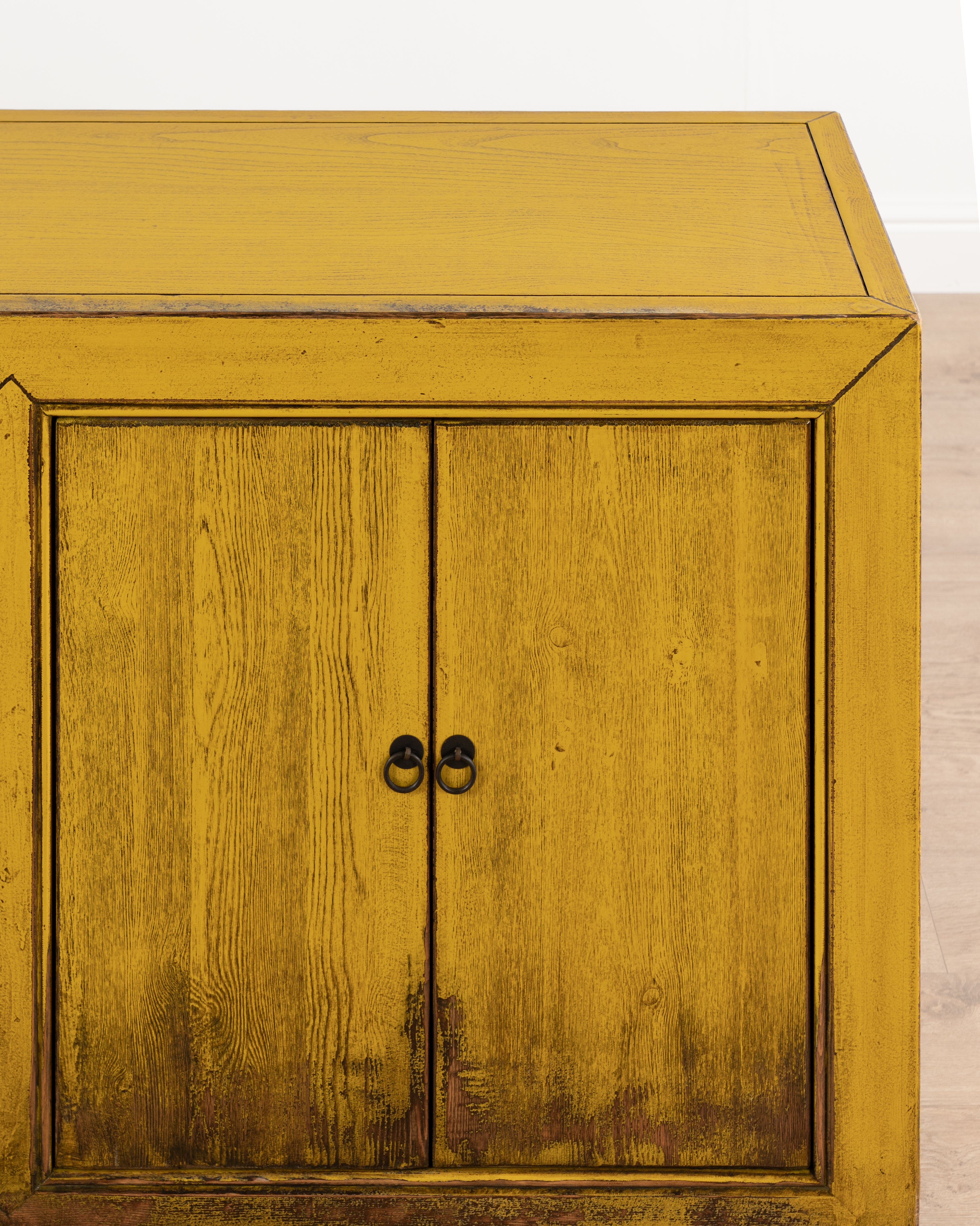 Indochine Fushun Sideboard | Distressed Sunshine Yellow