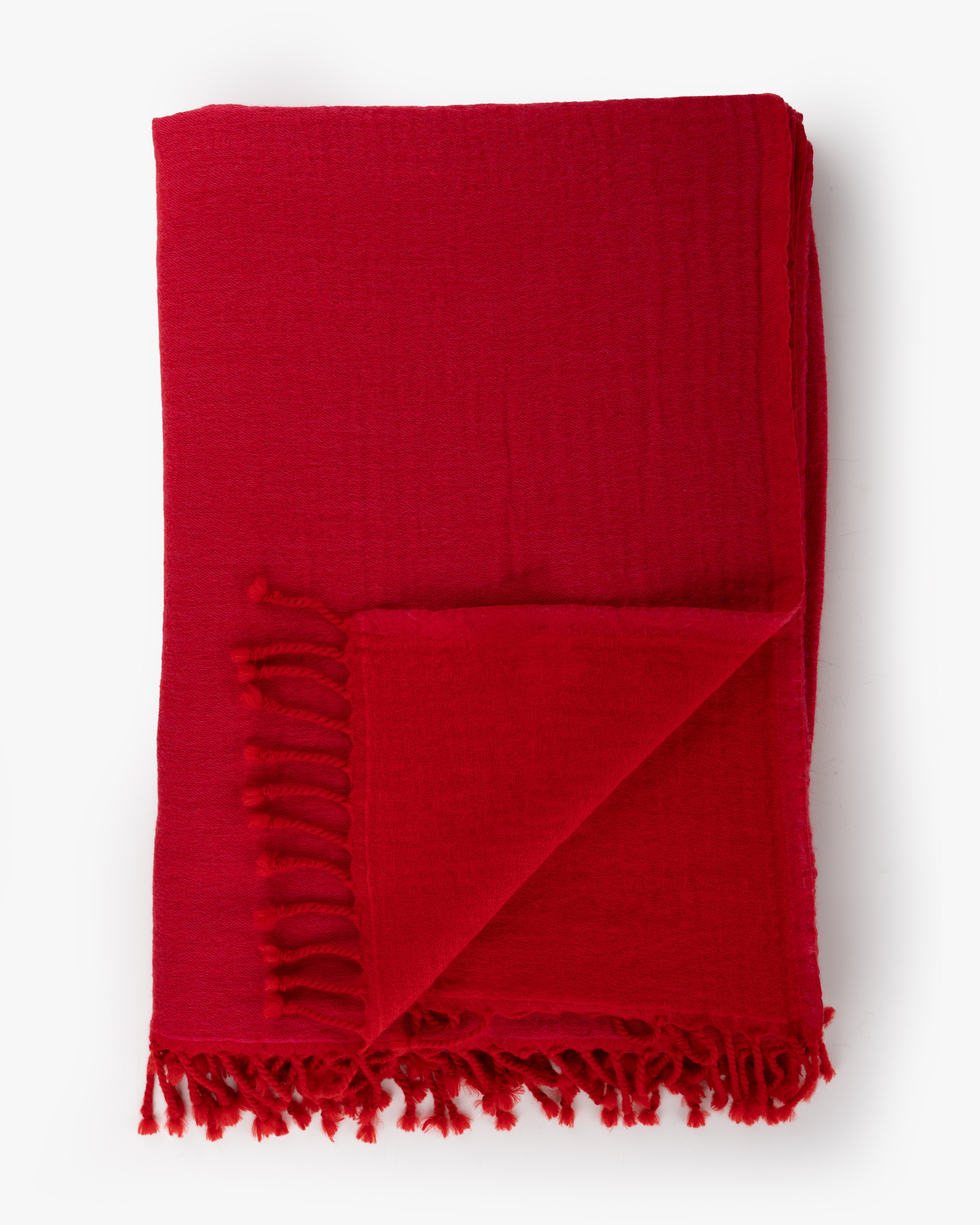Wool Throw | Fuchsia & Red