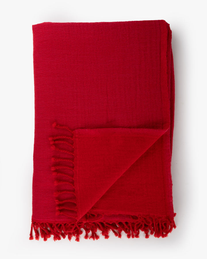 Wool Throw | Fuchsia & Red