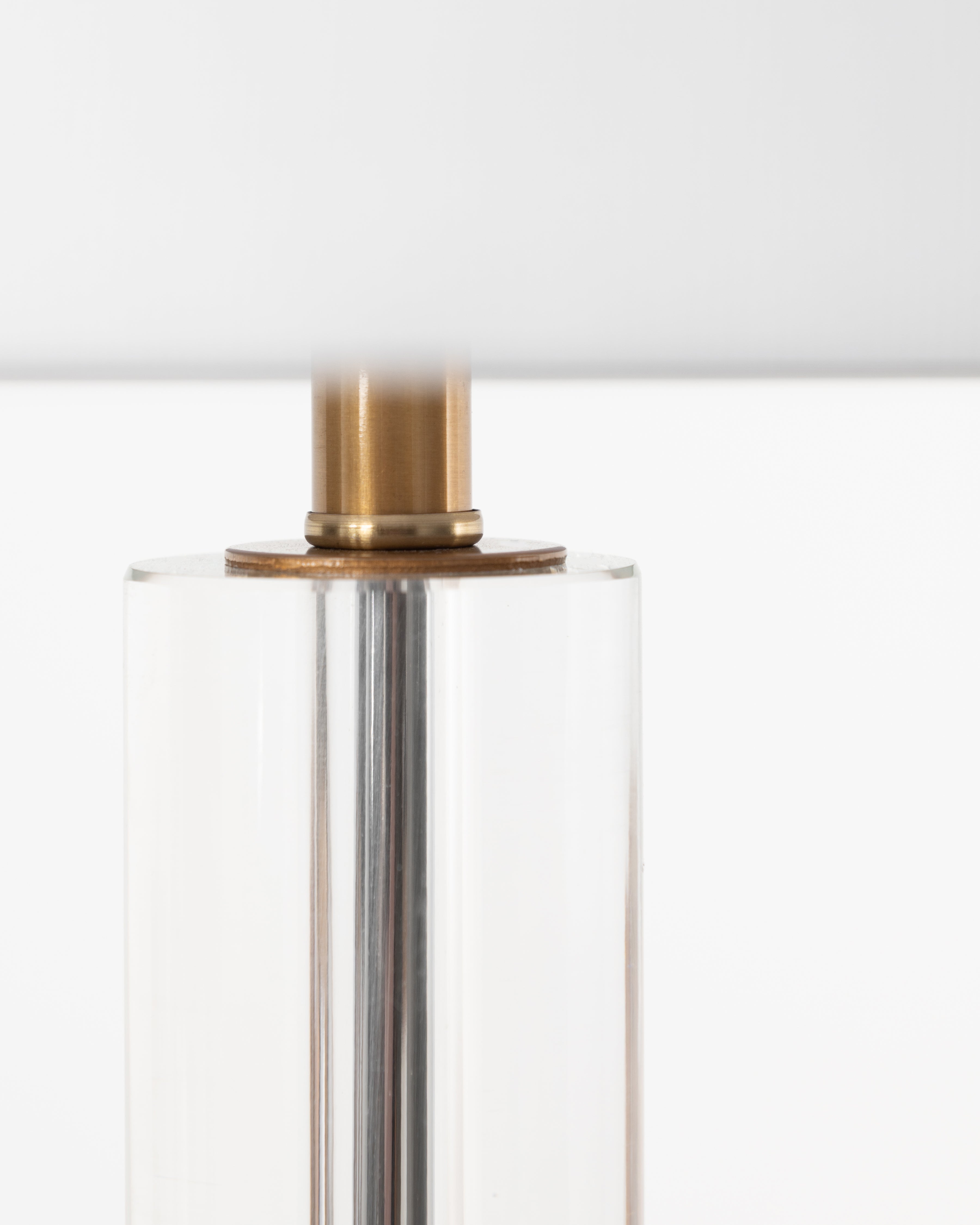 LAMP WHT SHADE 3TIER GOLD CRSYTAL