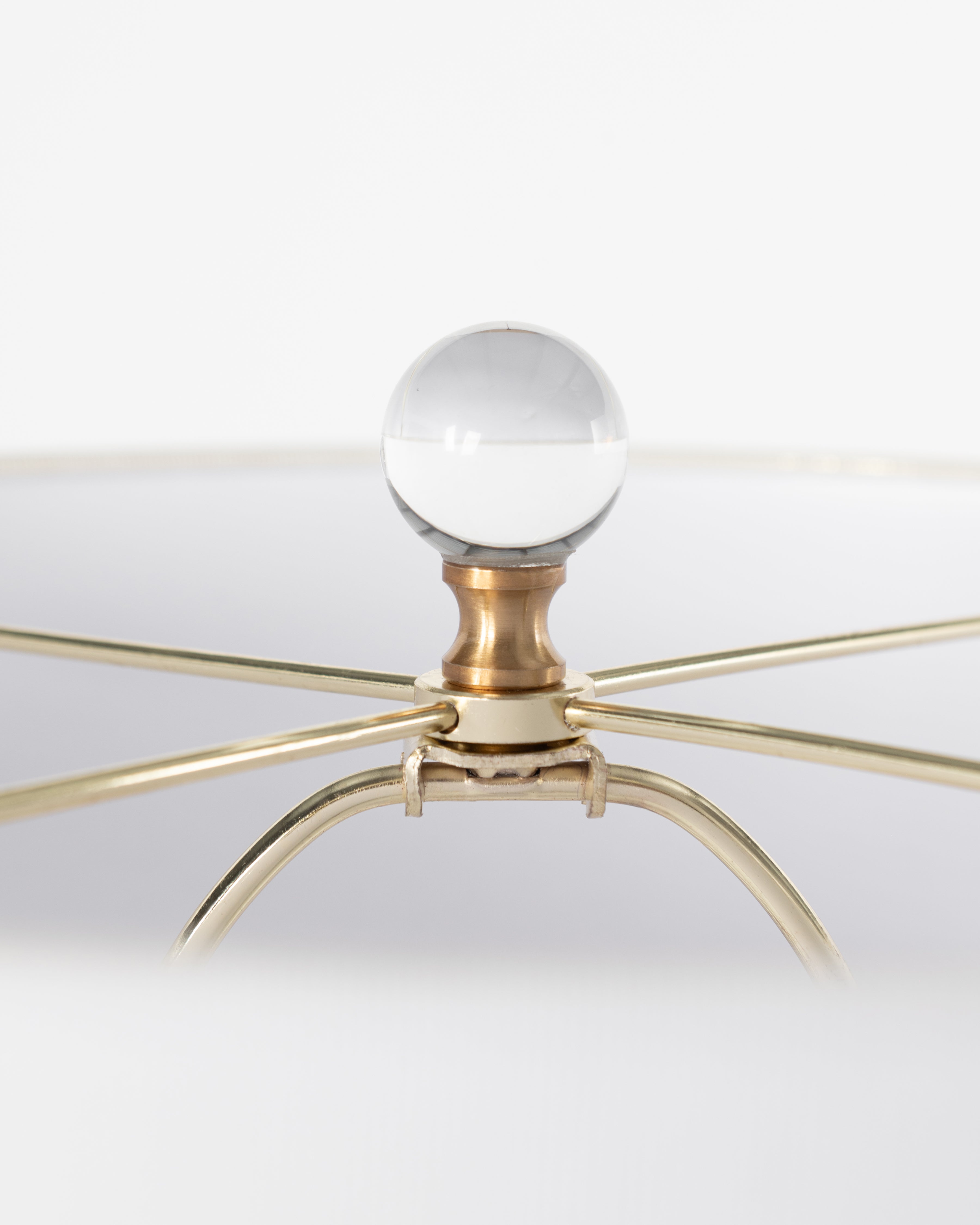 LAMP WHT SHADE 3TIER GOLD CRSYTAL