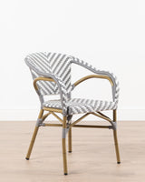 Brioche Chevron Armchair | Grey & White